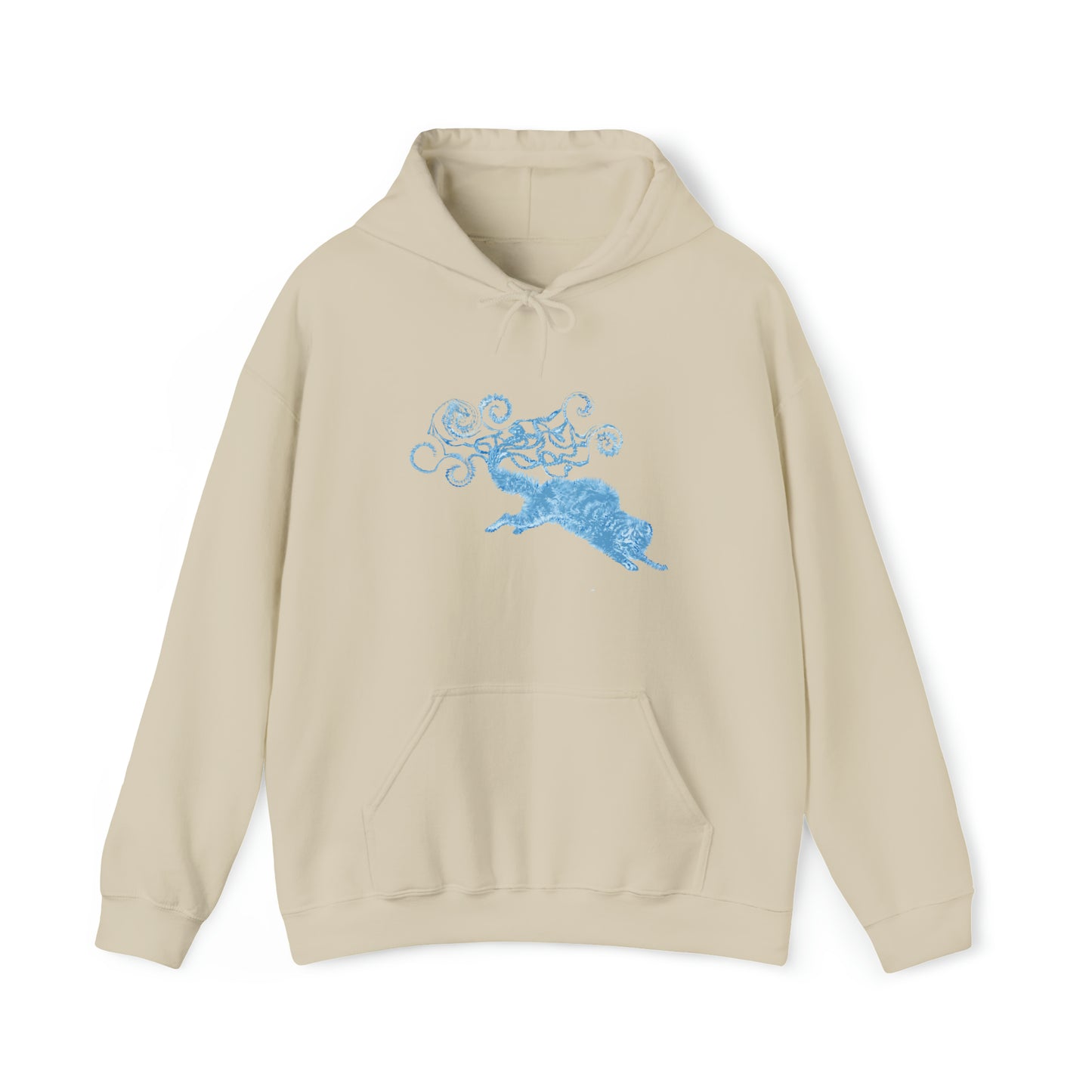 Blue Cat's Tail Art Unisex Heavy Blend™ Hooded Sweatshirt