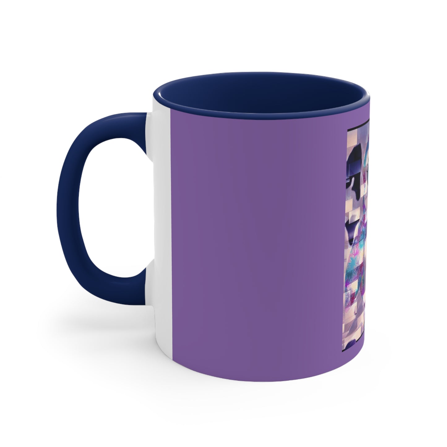 The Penguinies Block Art Purple Accent Coffee Mug, 11oz