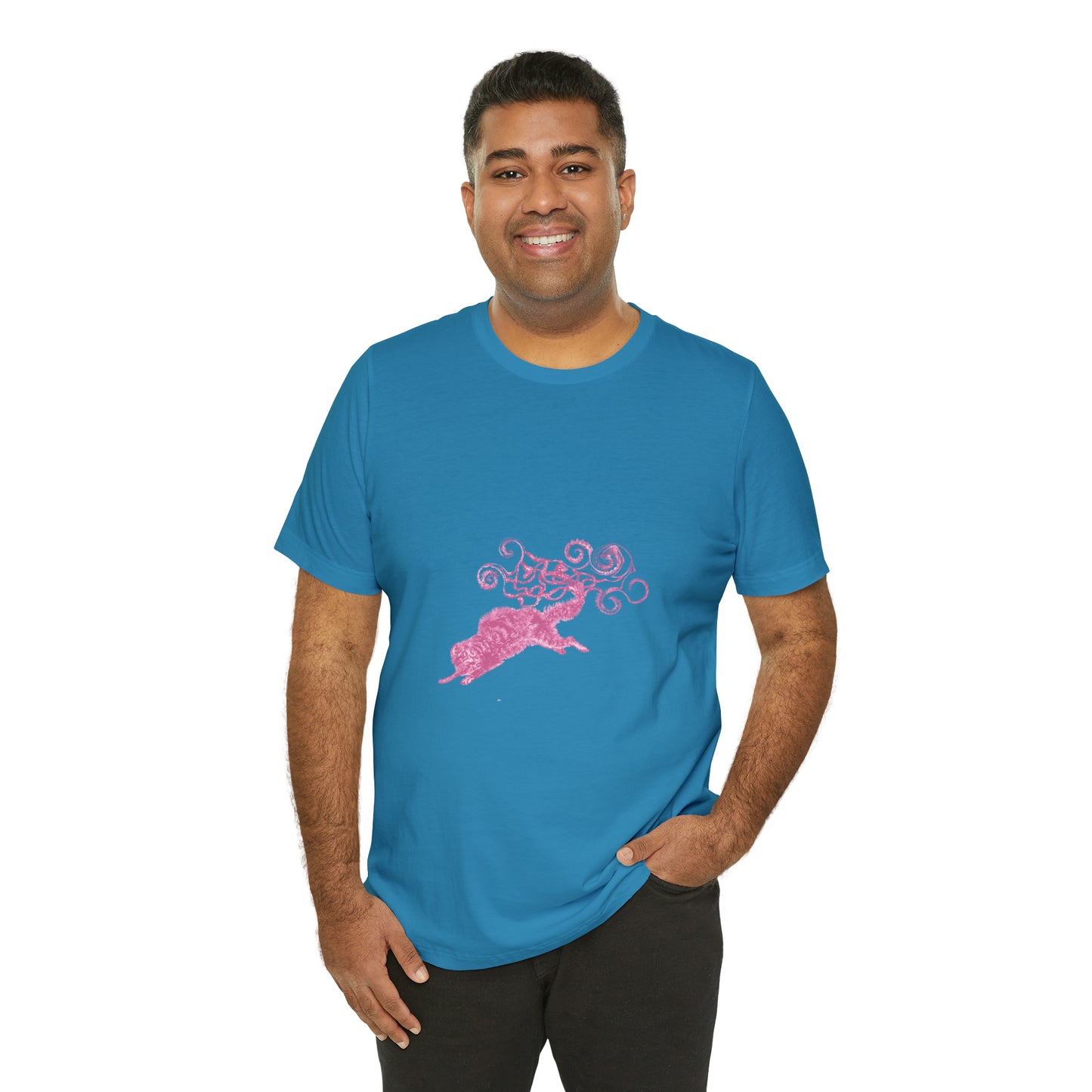 Pink Cat's Tail Art Unisex Jersey Short Sleeve Tee