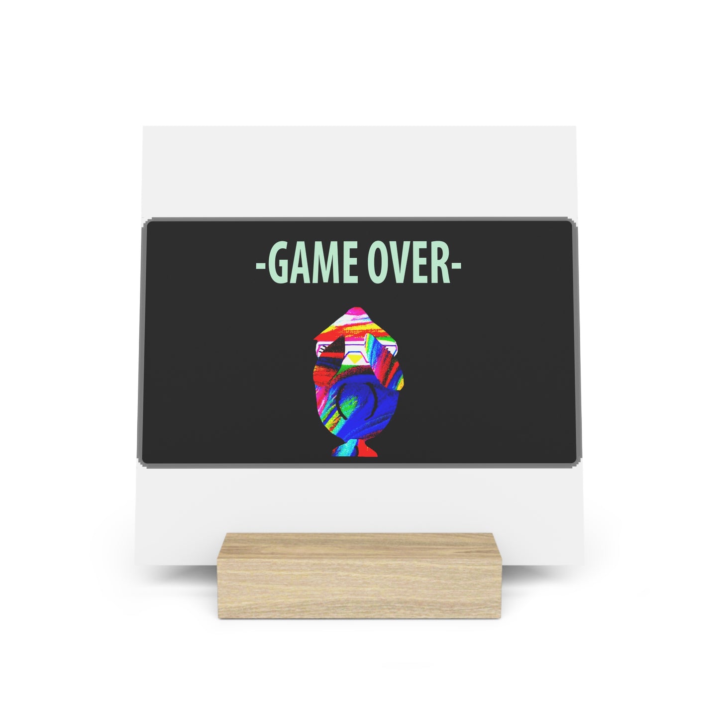 The Penguinies Retro Game Over Art Scene Gallery Board with Stand