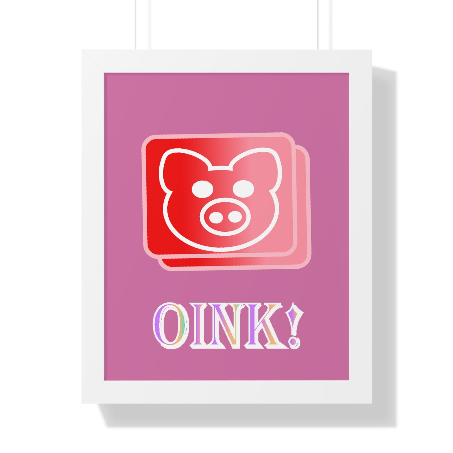 Pig Oink! Pink Digital Art Framed Vertical Poster