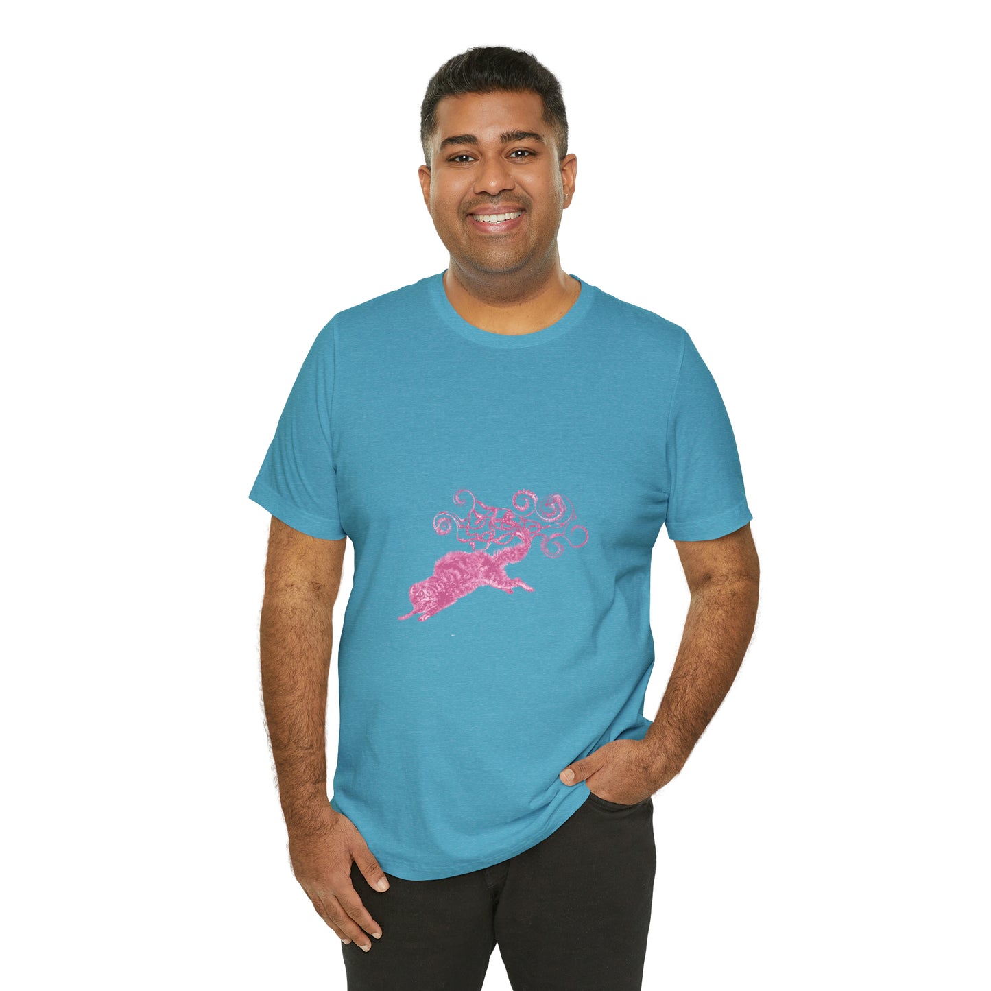 Pink Cat's Tail Art Unisex Jersey Short Sleeve Tee