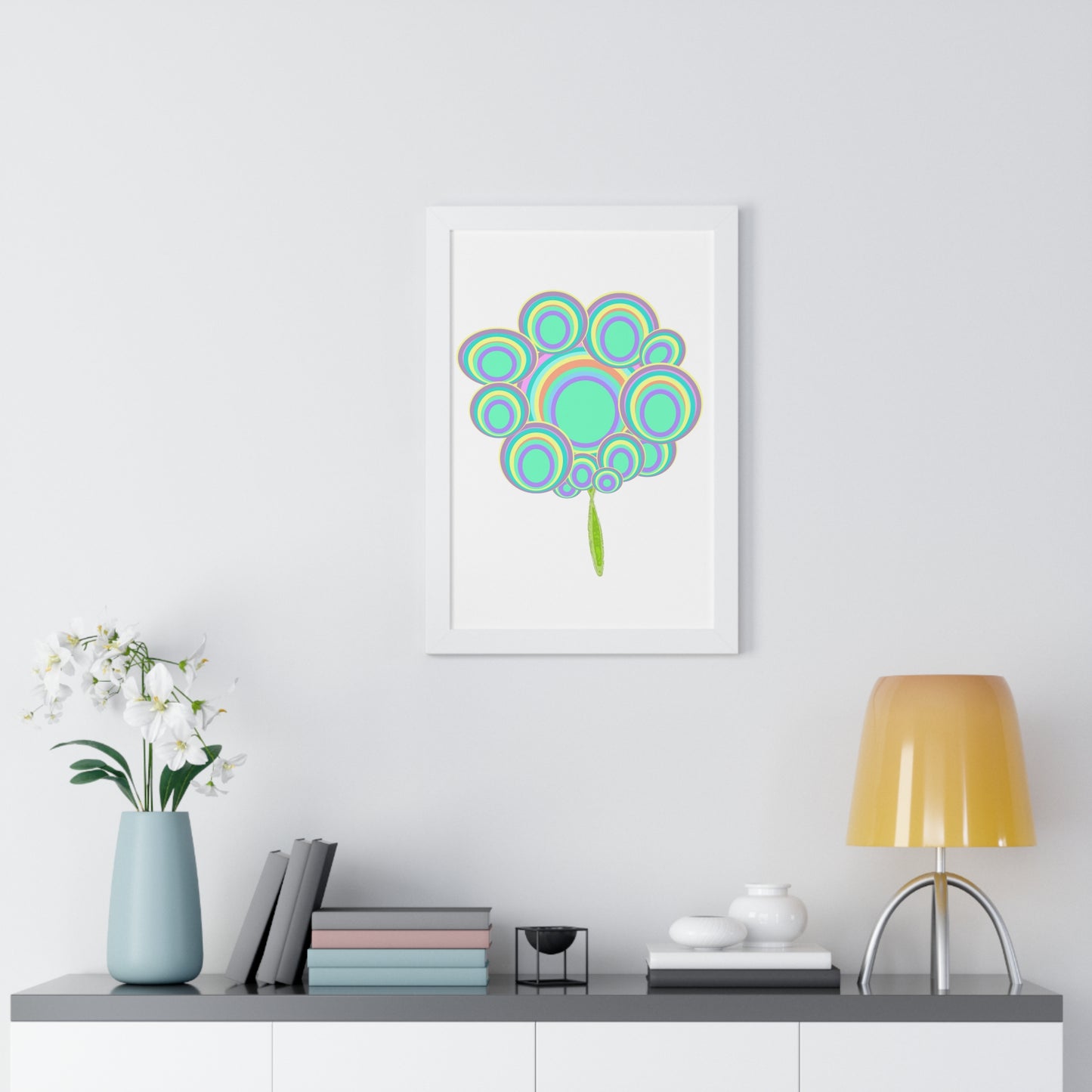 Circle Tree Art Illustration Framed Vertical Poster