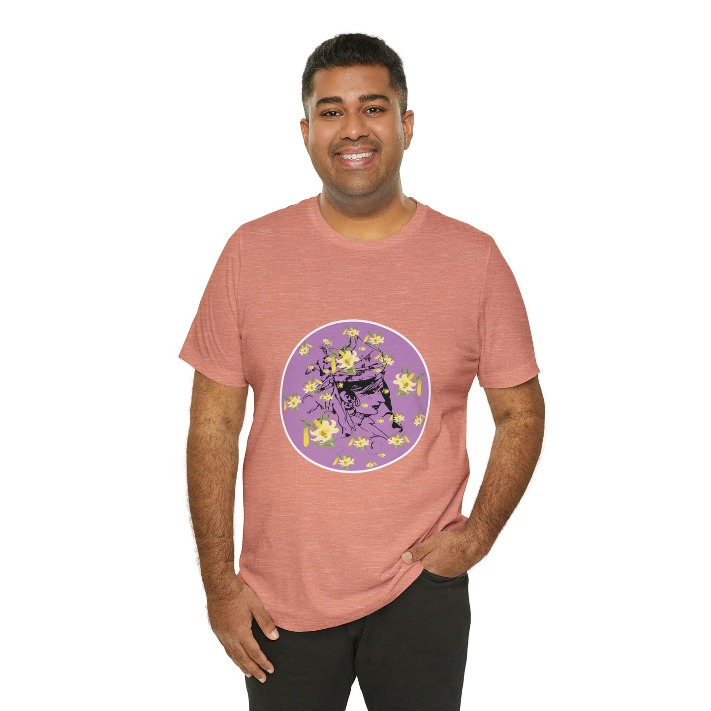 Purple Daffodil Woman Art Unisex Jersey Short Sleeve Tee