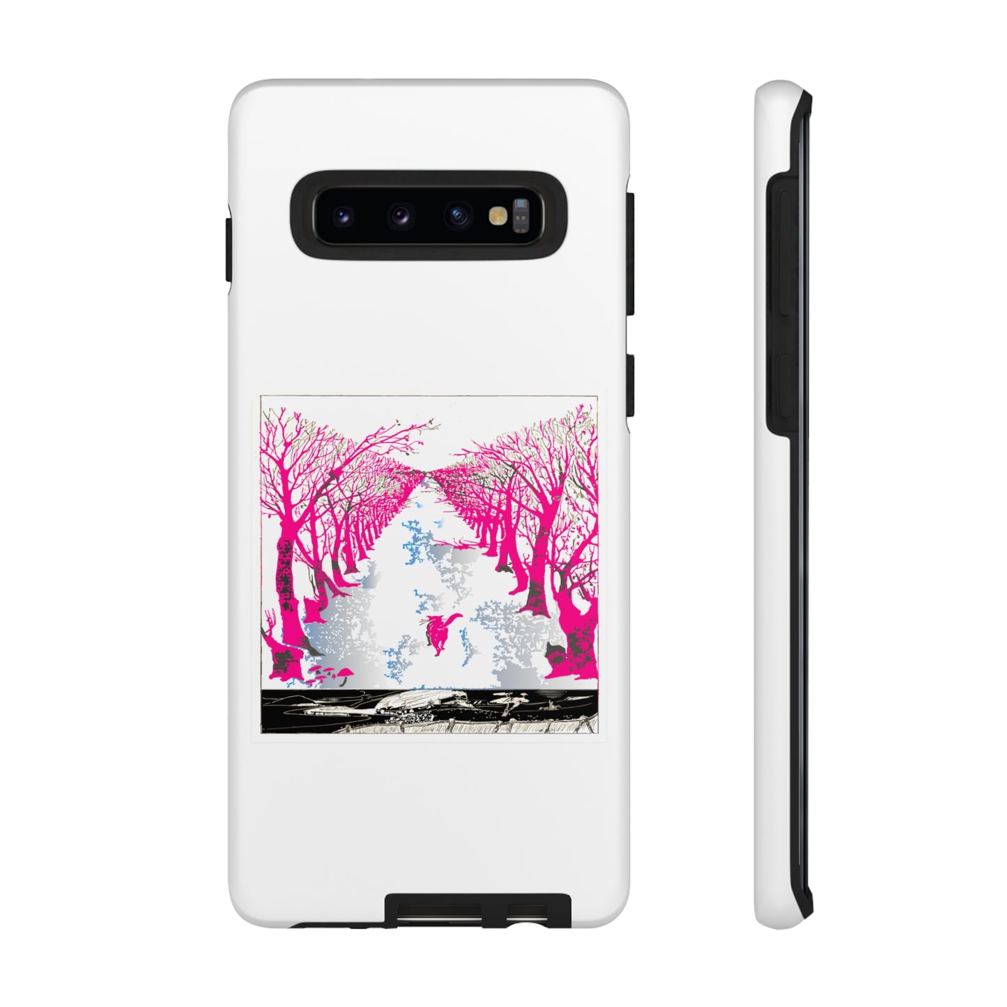 Pink Cat in the Woods Art Tough Cases