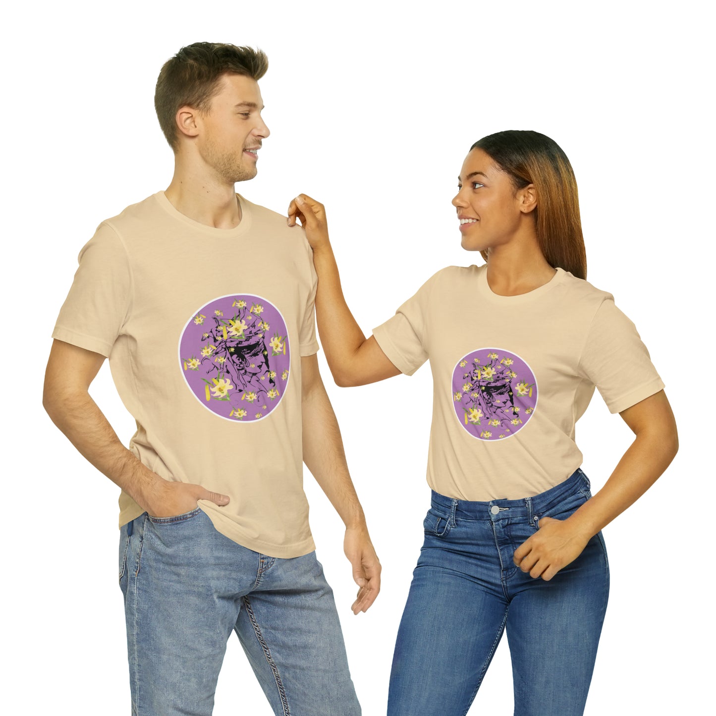 Purple Daffodil Woman Art Unisex Jersey Short Sleeve Tee