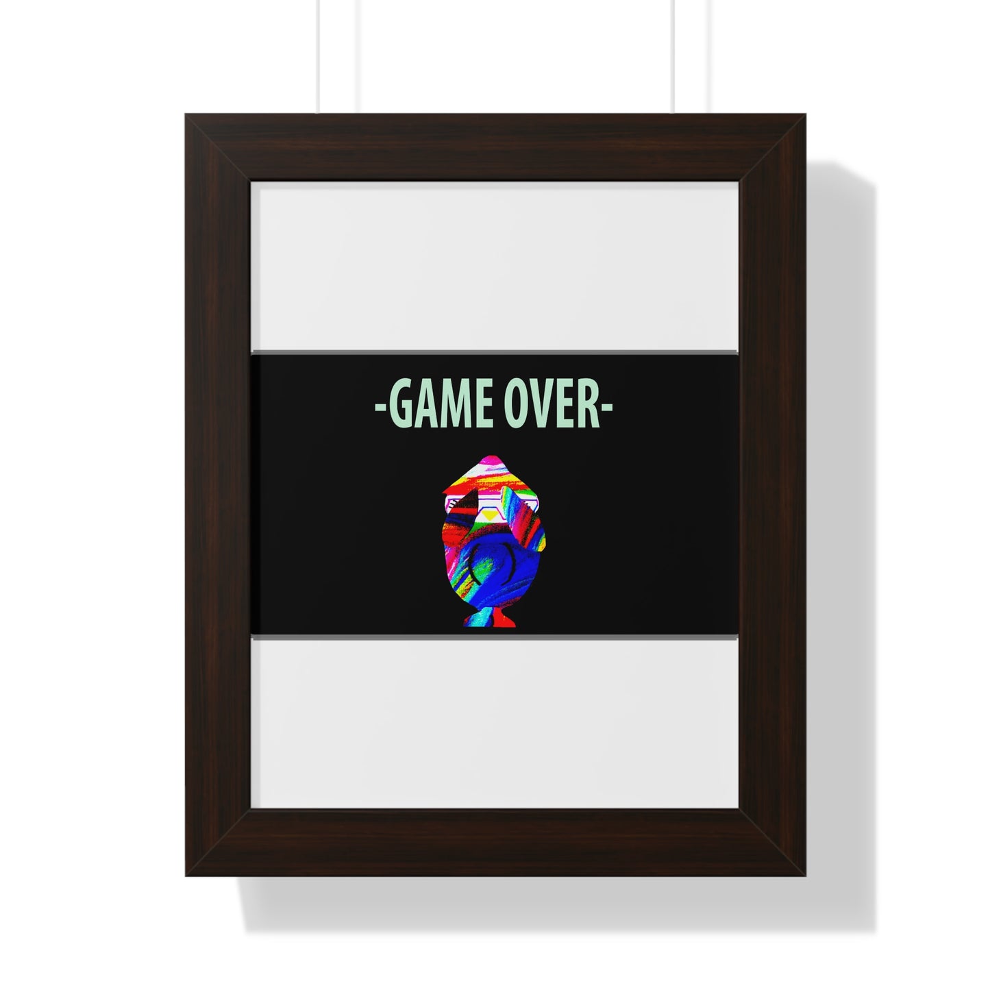 The Penguinies Original - Retro Game Over First Game App Framed Vertical Poster