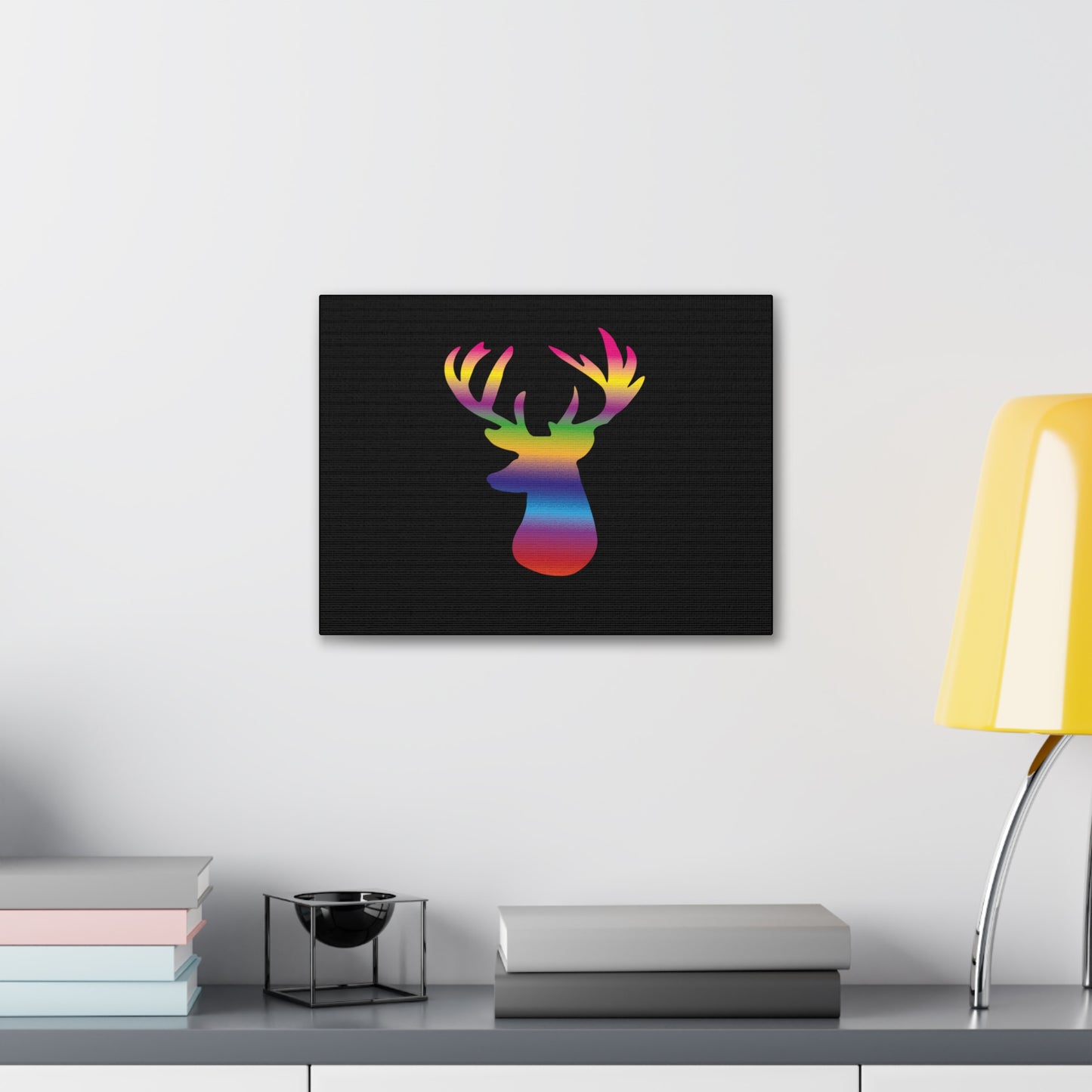 Rainbow Stag Head Canvas Gallery Wraps