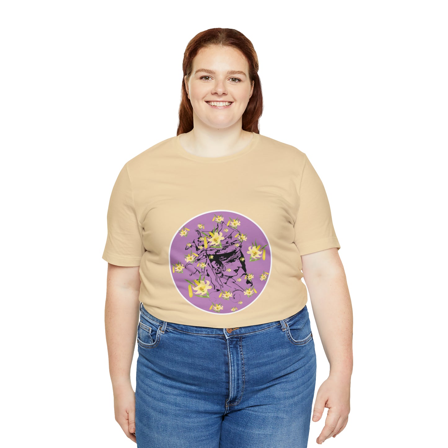 Purple Daffodil Woman Art Unisex Jersey Short Sleeve Tee