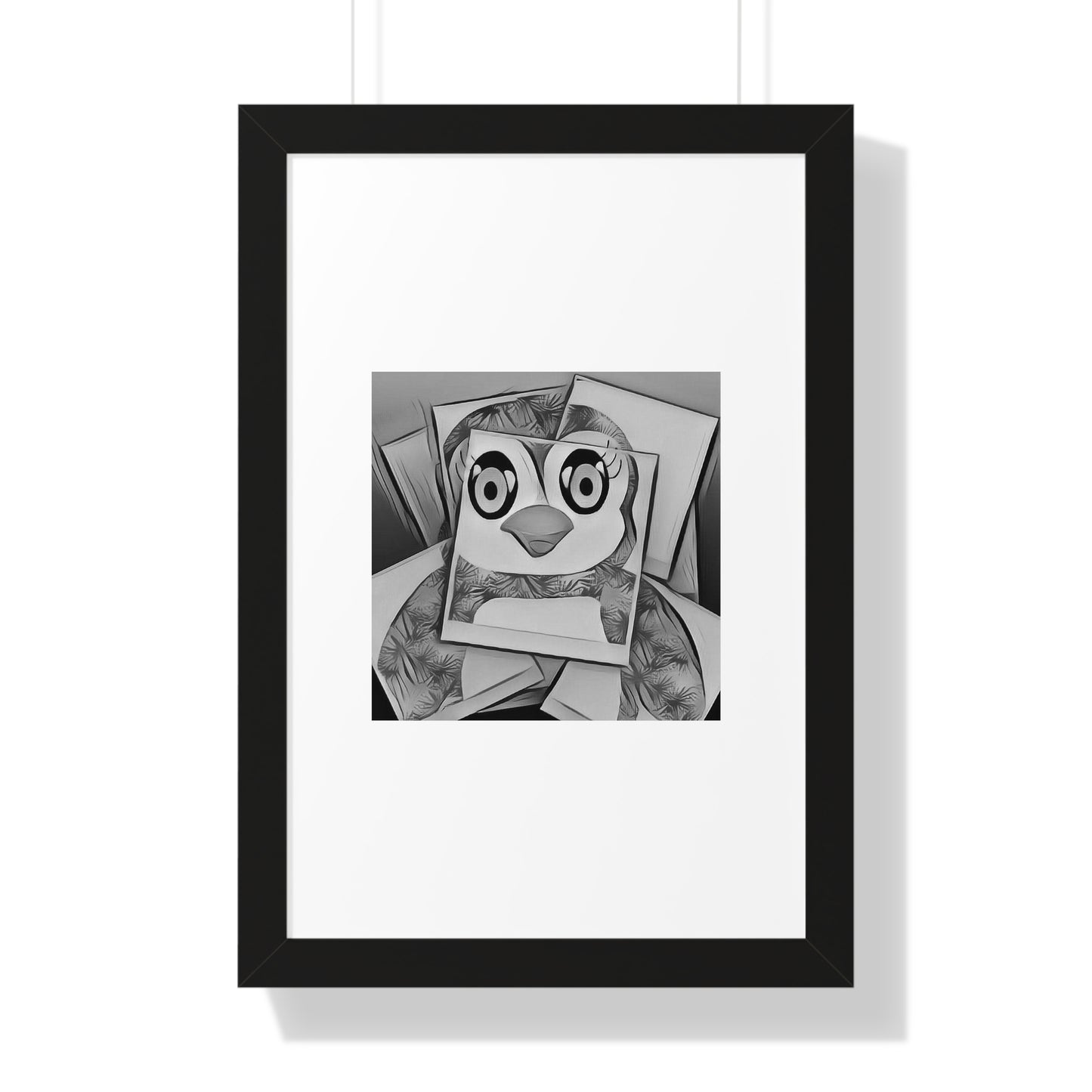 The Penguinies Photogprah Black & White Art Framed Vertical Poster