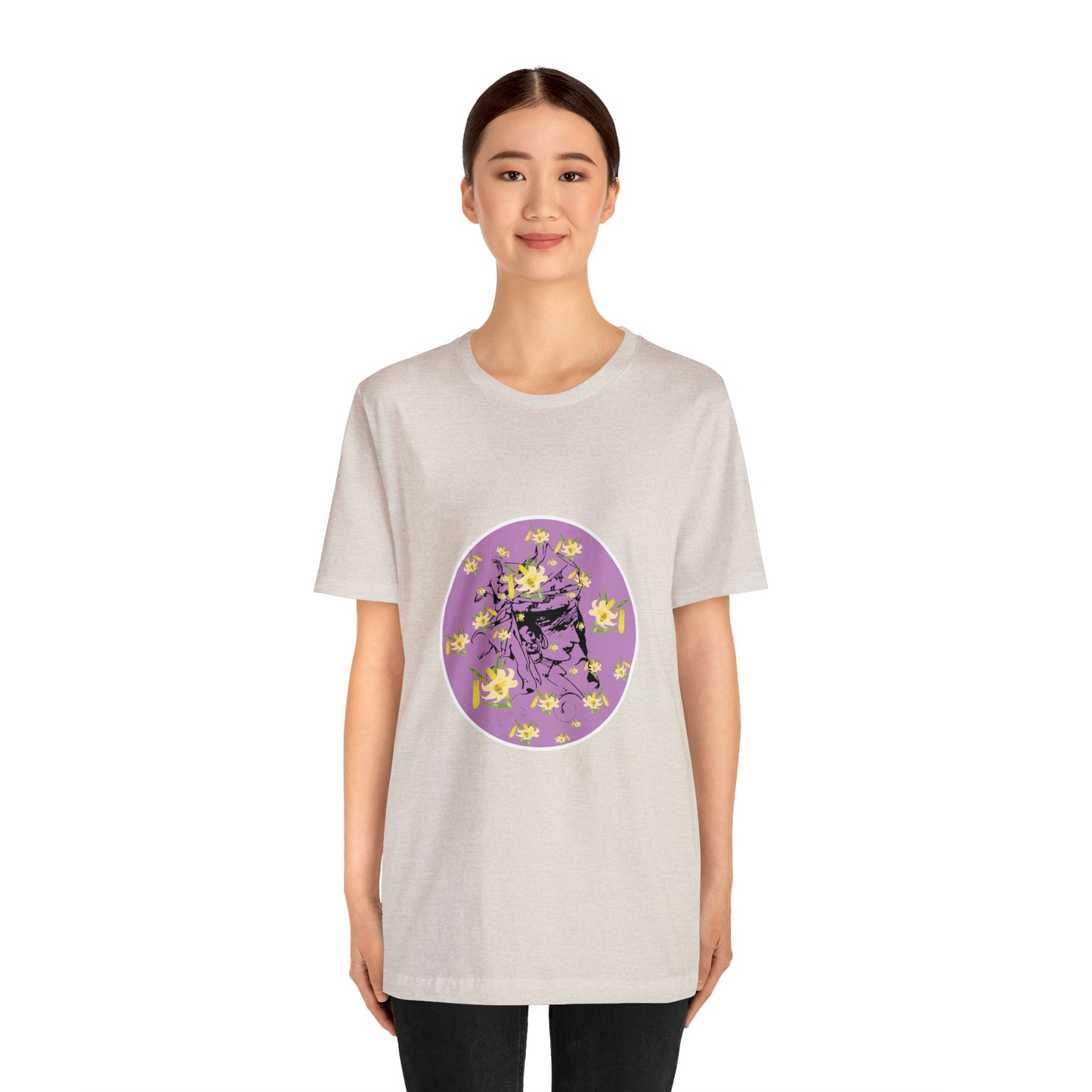 Purple Daffodil Woman Art Unisex Jersey Short Sleeve Tee