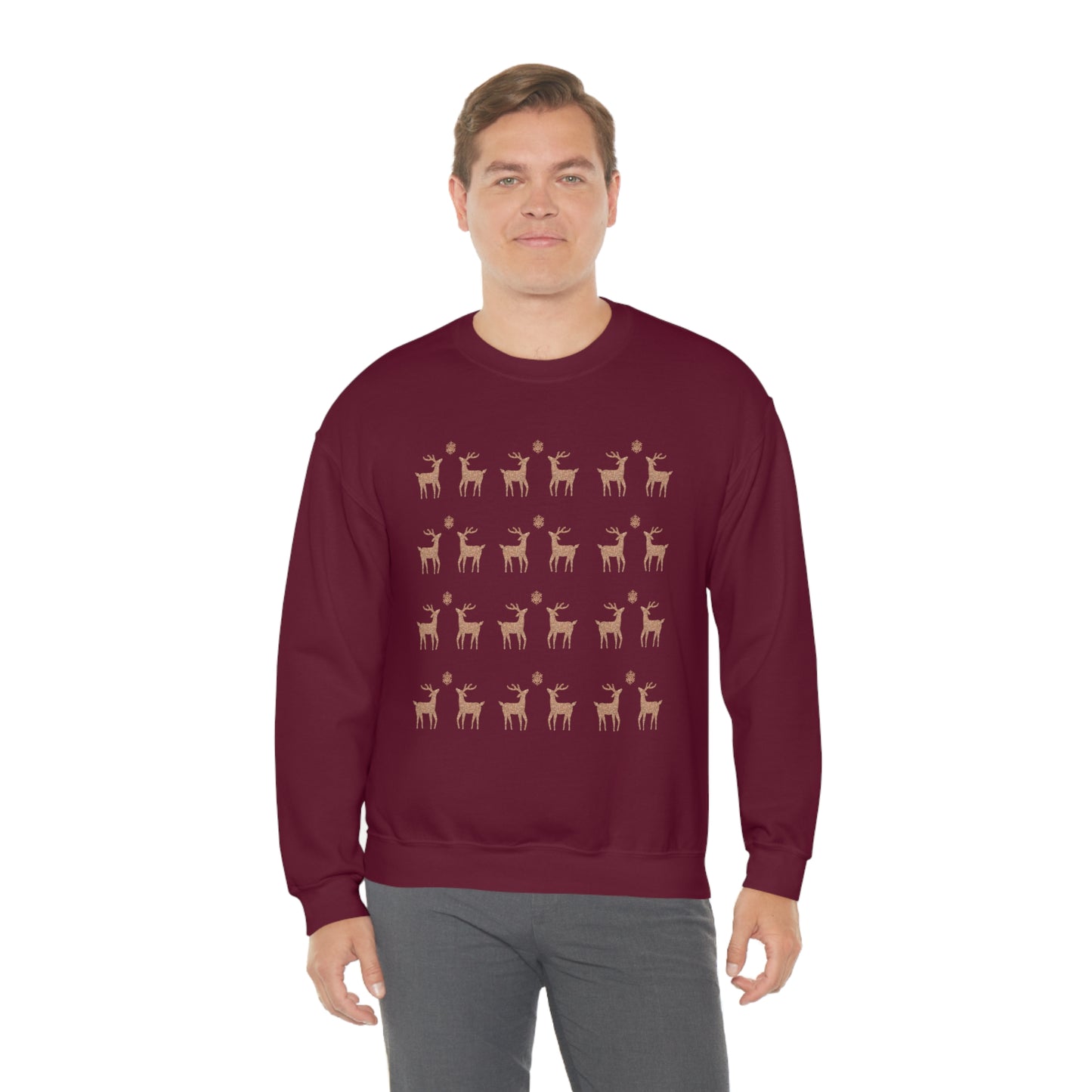 Golden Stag Pattern Unisex Heavy Blend™ Crewneck Sweatshirt