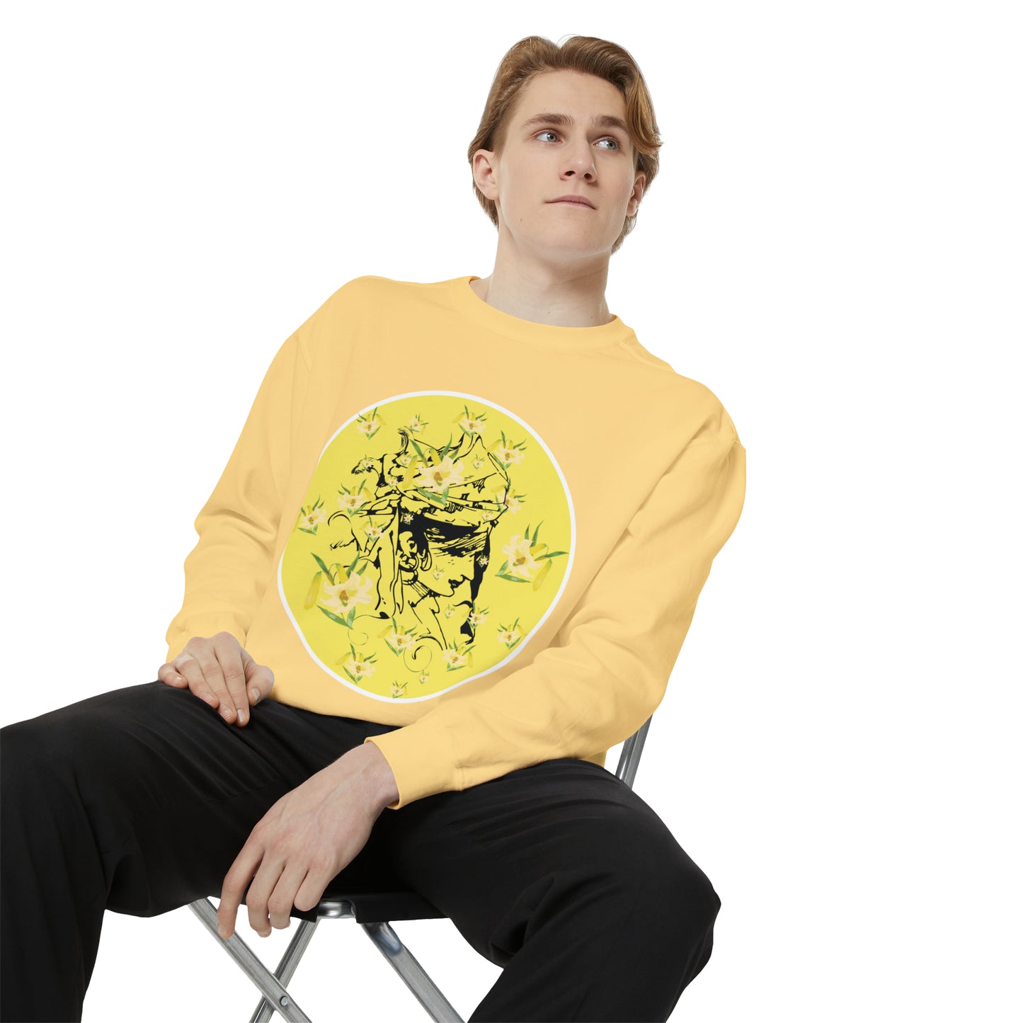 Daffodil Woman Art Unisex Garment-Dyed Sweatshirt