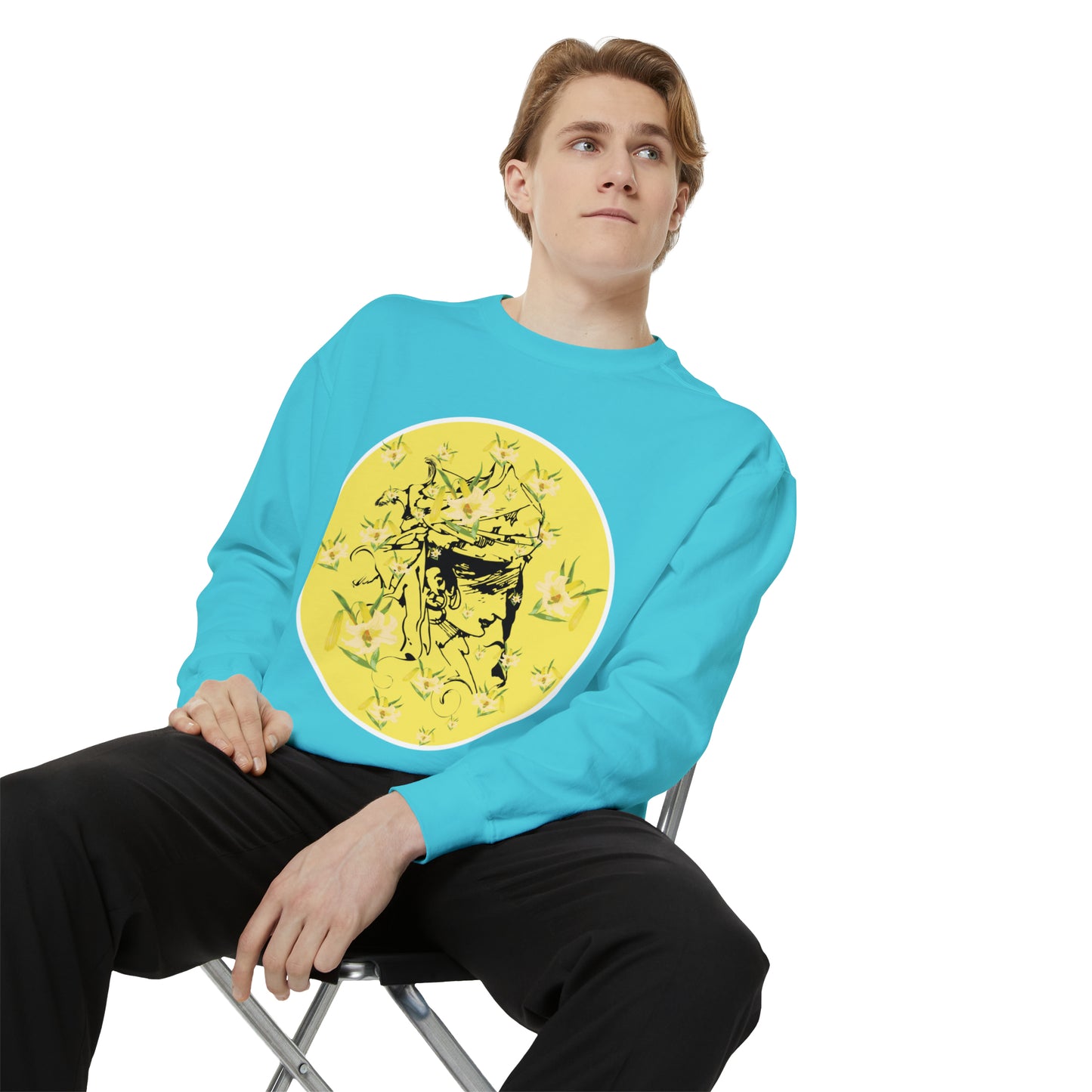 Daffodil Woman Art Unisex Garment-Dyed Sweatshirt