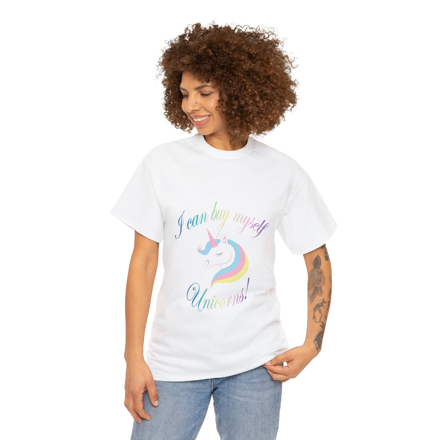 I Can Buy Myself Unicorns! Unisex Heavy Cotton Tee