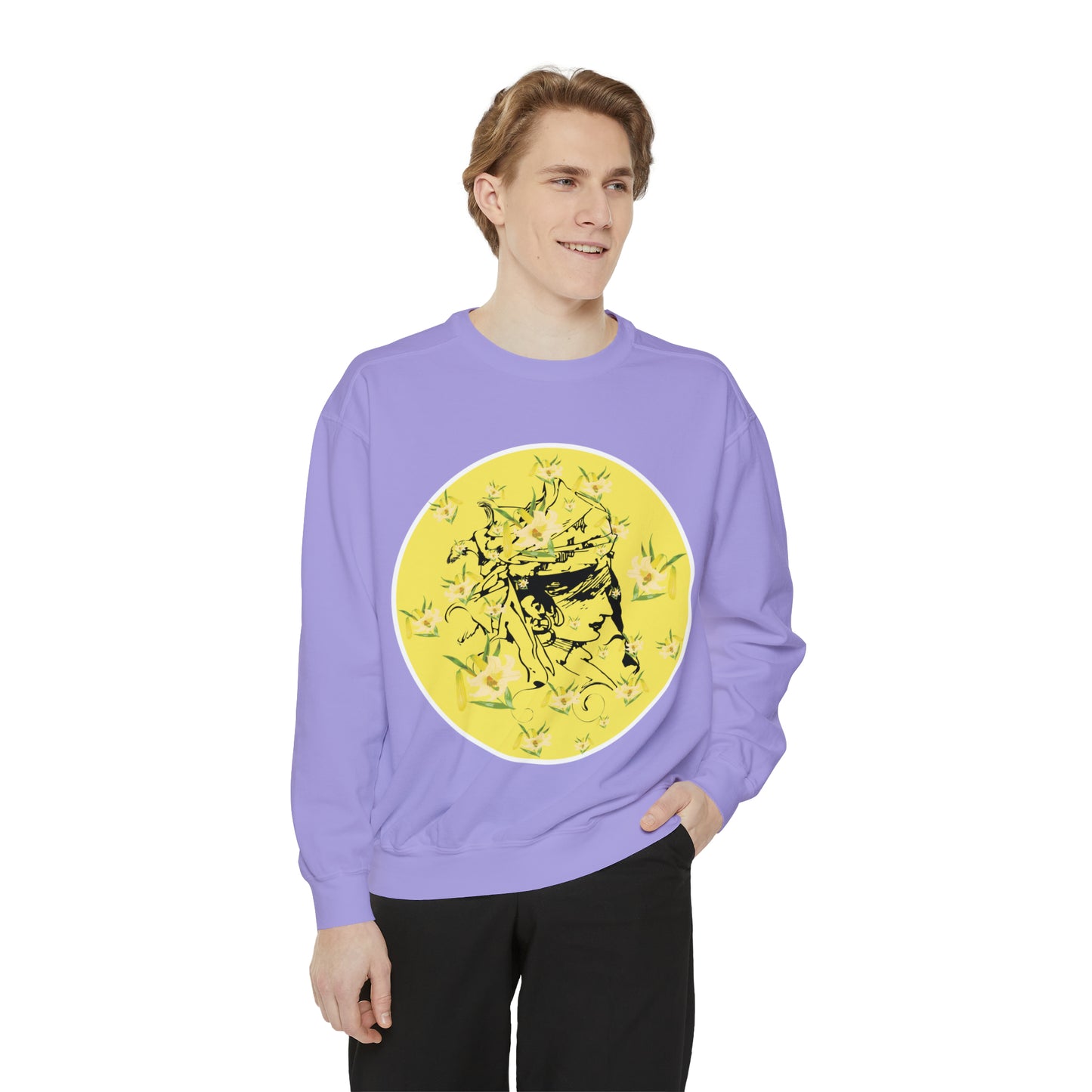 Daffodil Woman Art Unisex Garment-Dyed Sweatshirt