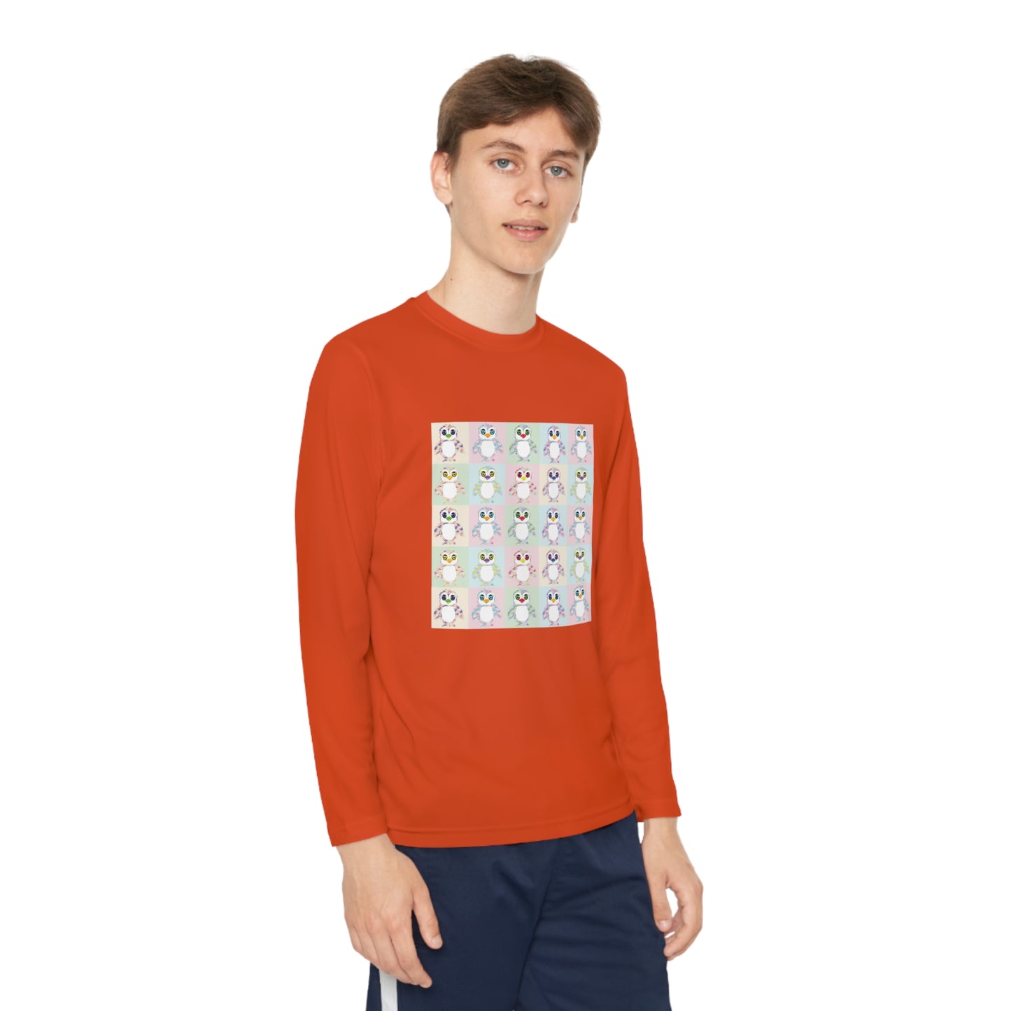 The Penguinies Pop Art Youth Long Sleeve Competitor Tee