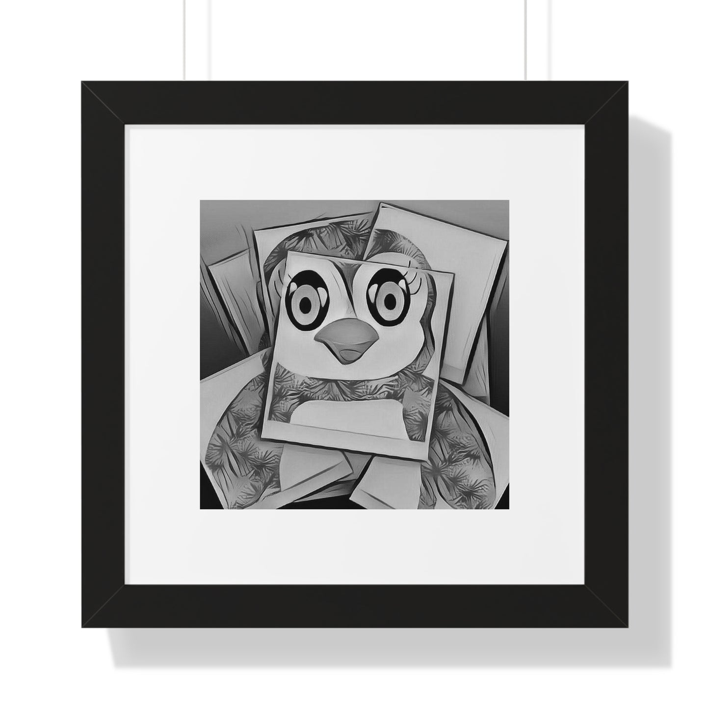 The Penguinies Photogprah Black & White Art Framed Vertical Poster