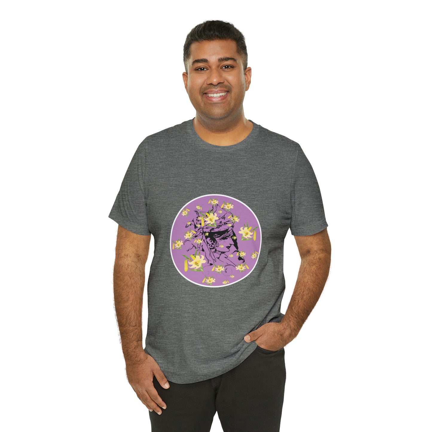 Purple Daffodil Woman Art Unisex Jersey Short Sleeve Tee