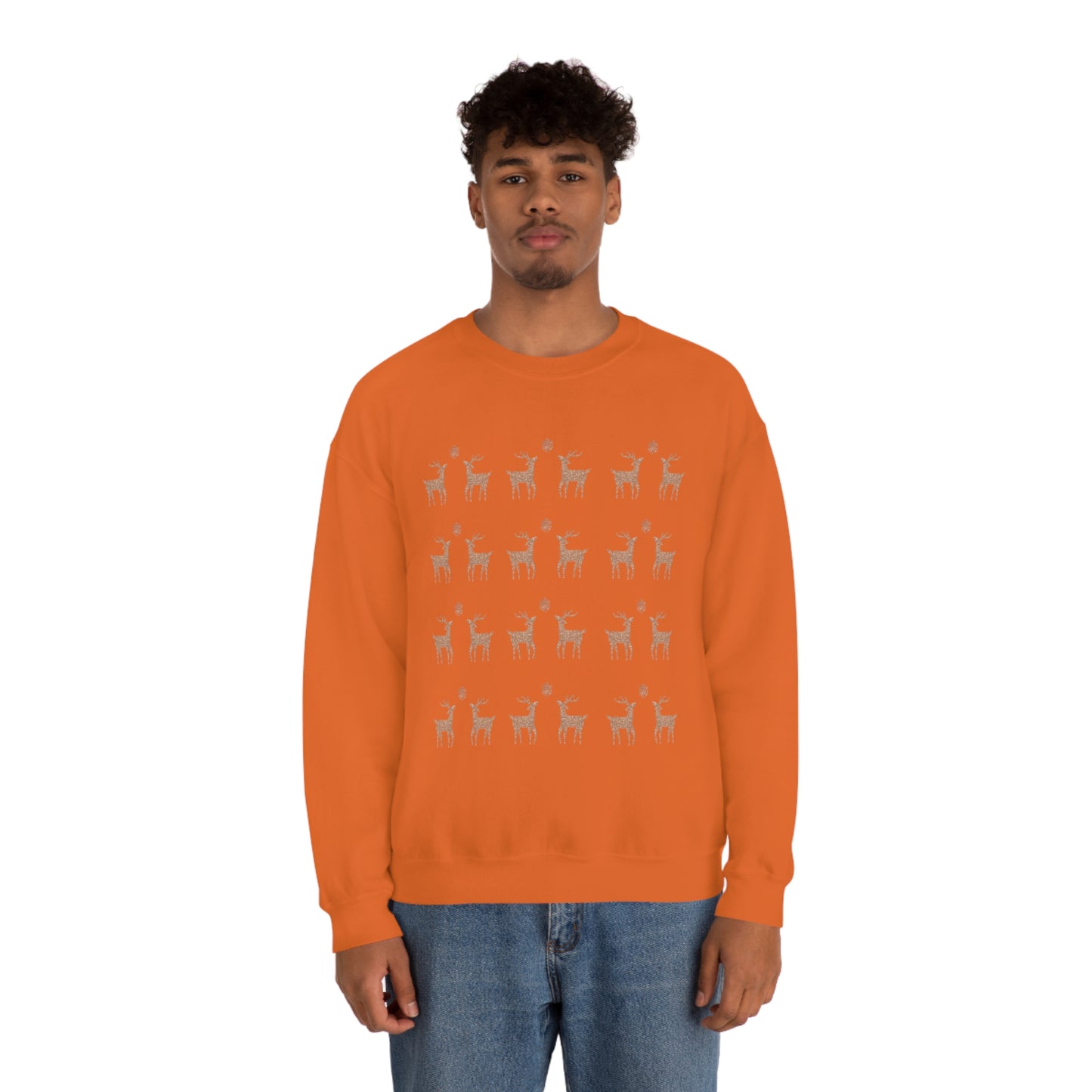 Golden Stag Pattern Unisex Heavy Blend™ Crewneck Sweatshirt