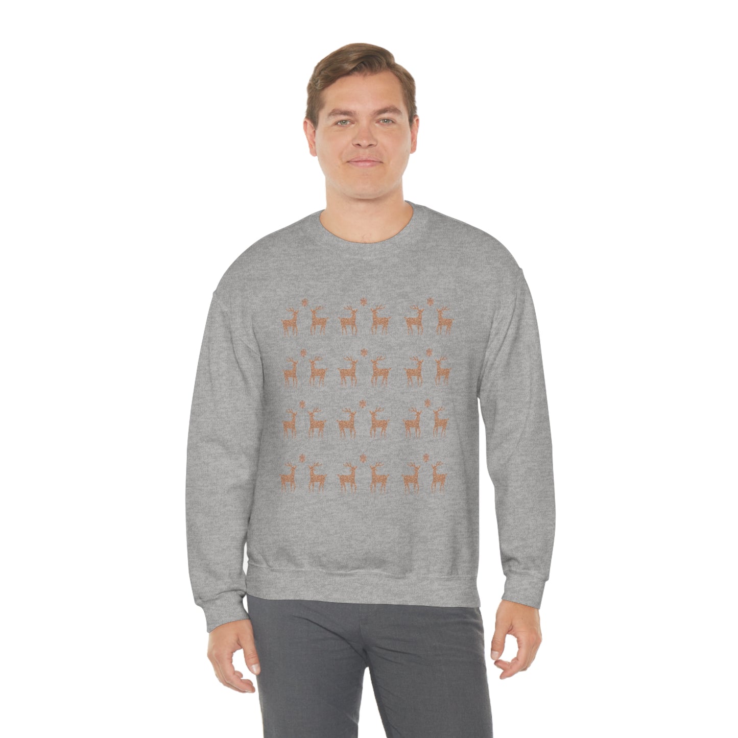 Golden Stag Pattern Unisex Heavy Blend™ Crewneck Sweatshirt