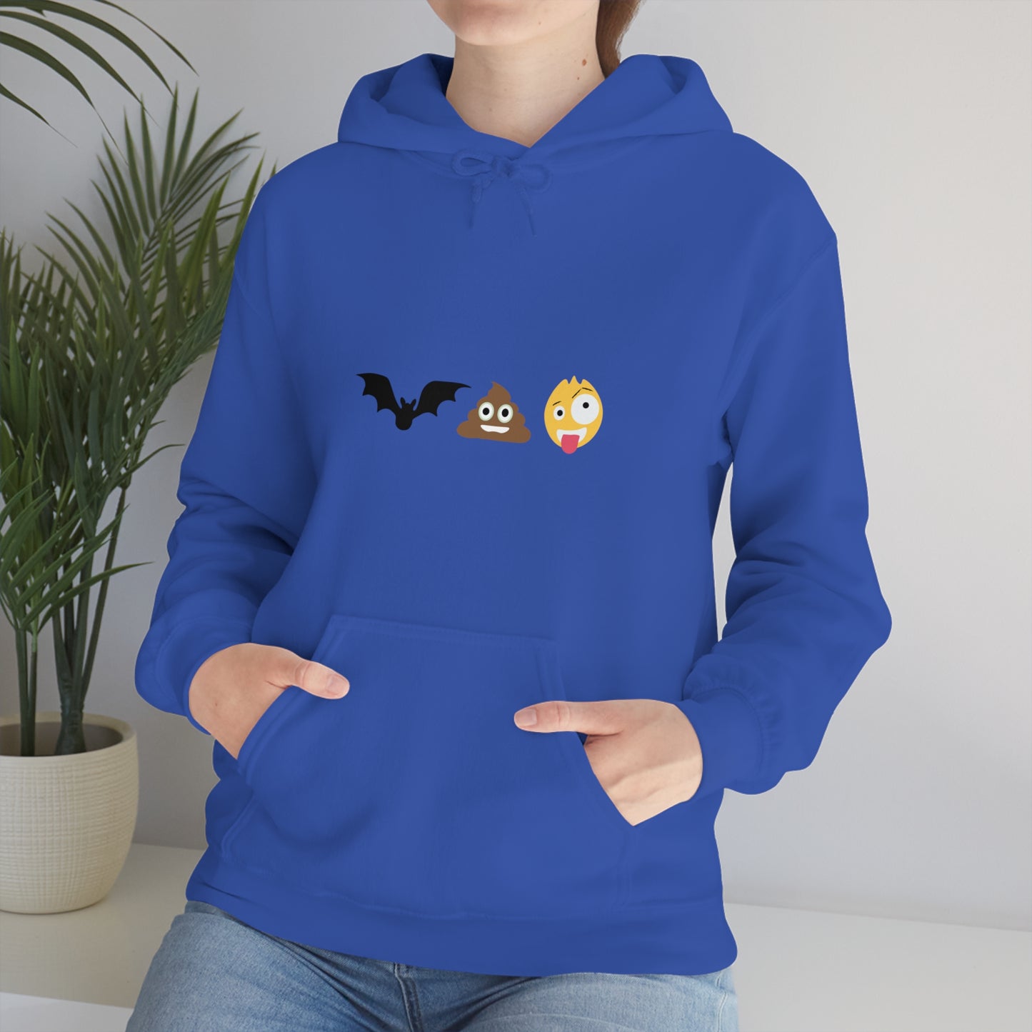 Emoji, Bat, Pooh Crazy, Humour Unisex Heavy Blend™ Hooded Sweatshirt