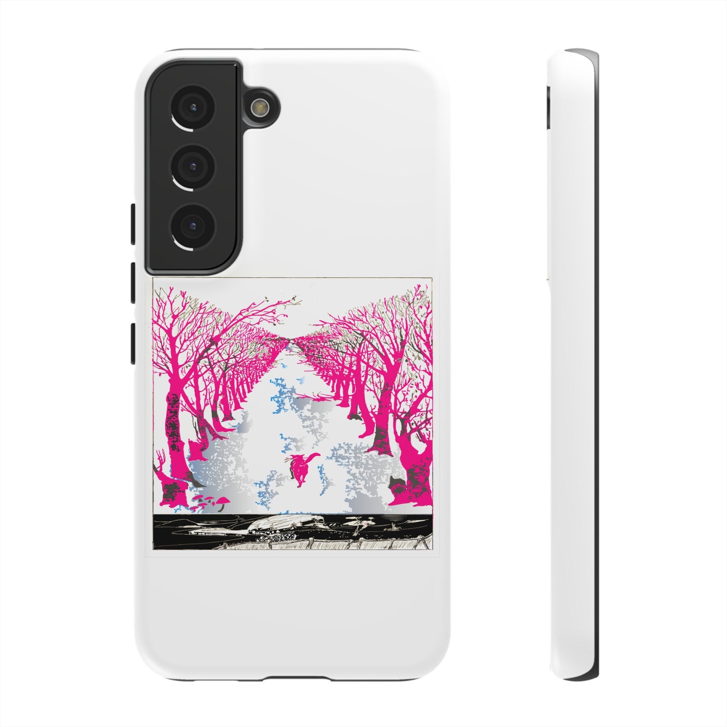 Pink Cat in the Woods Art Tough Cases