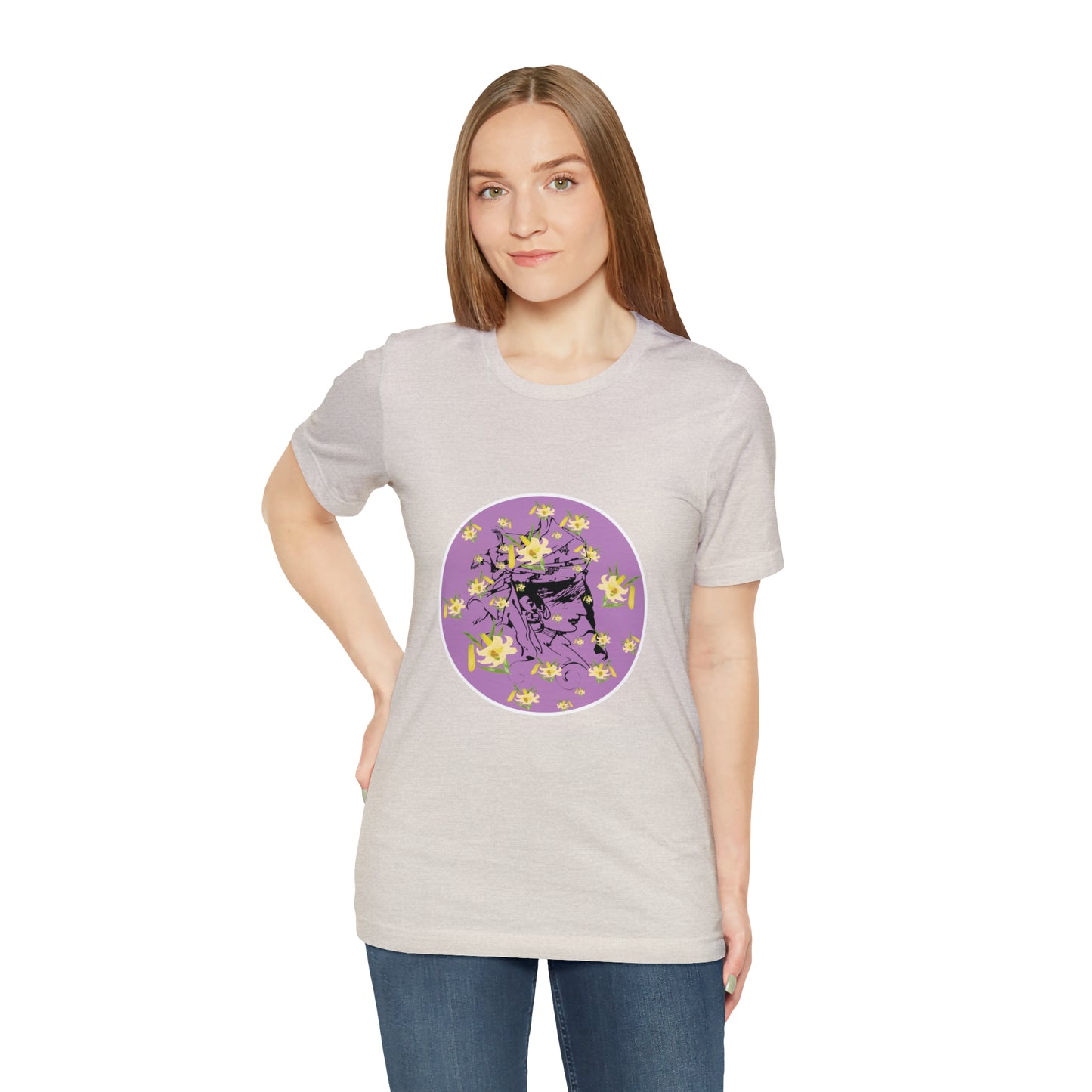 Purple Daffodil Woman Art Unisex Jersey Short Sleeve Tee