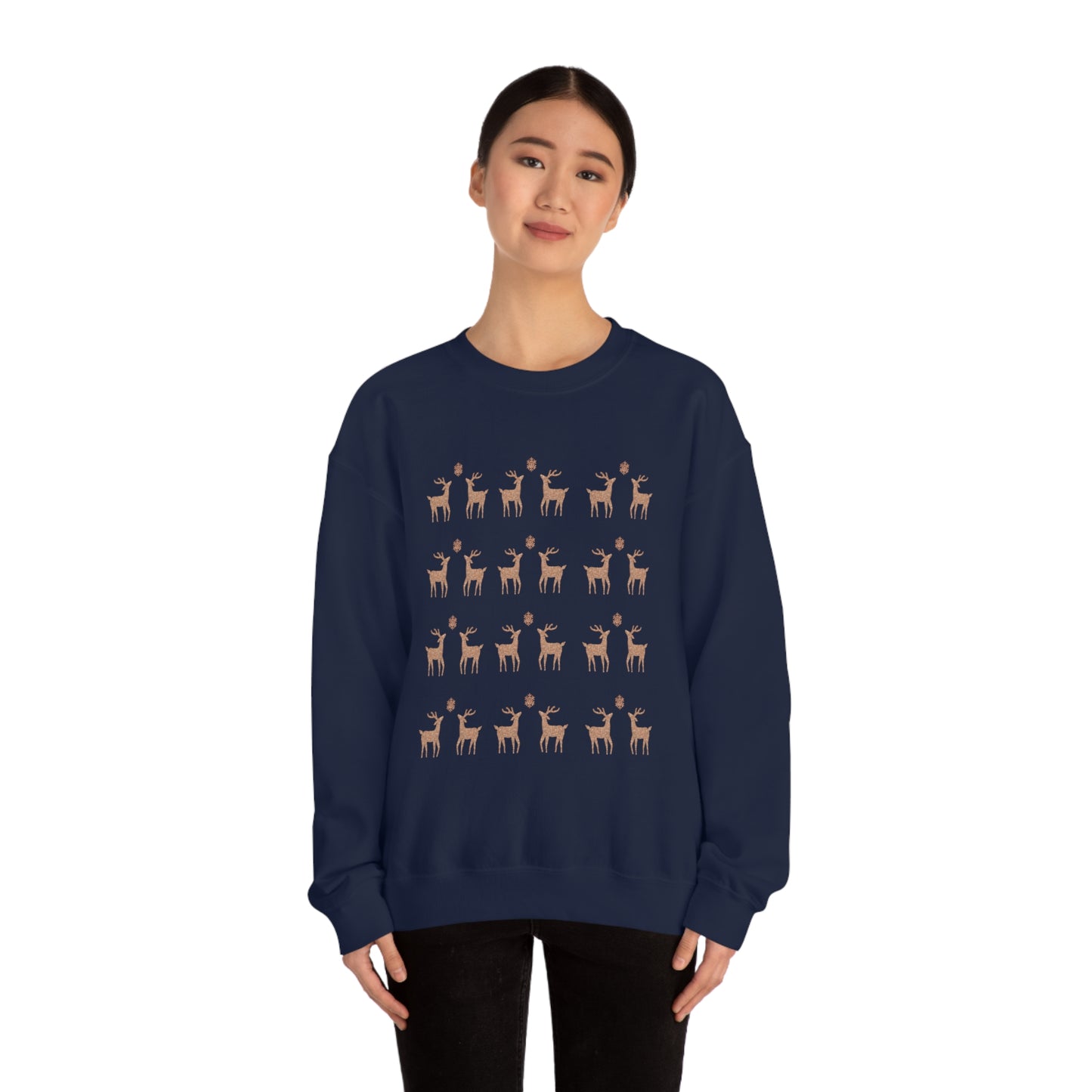 Golden Stag Pattern Unisex Heavy Blend™ Crewneck Sweatshirt