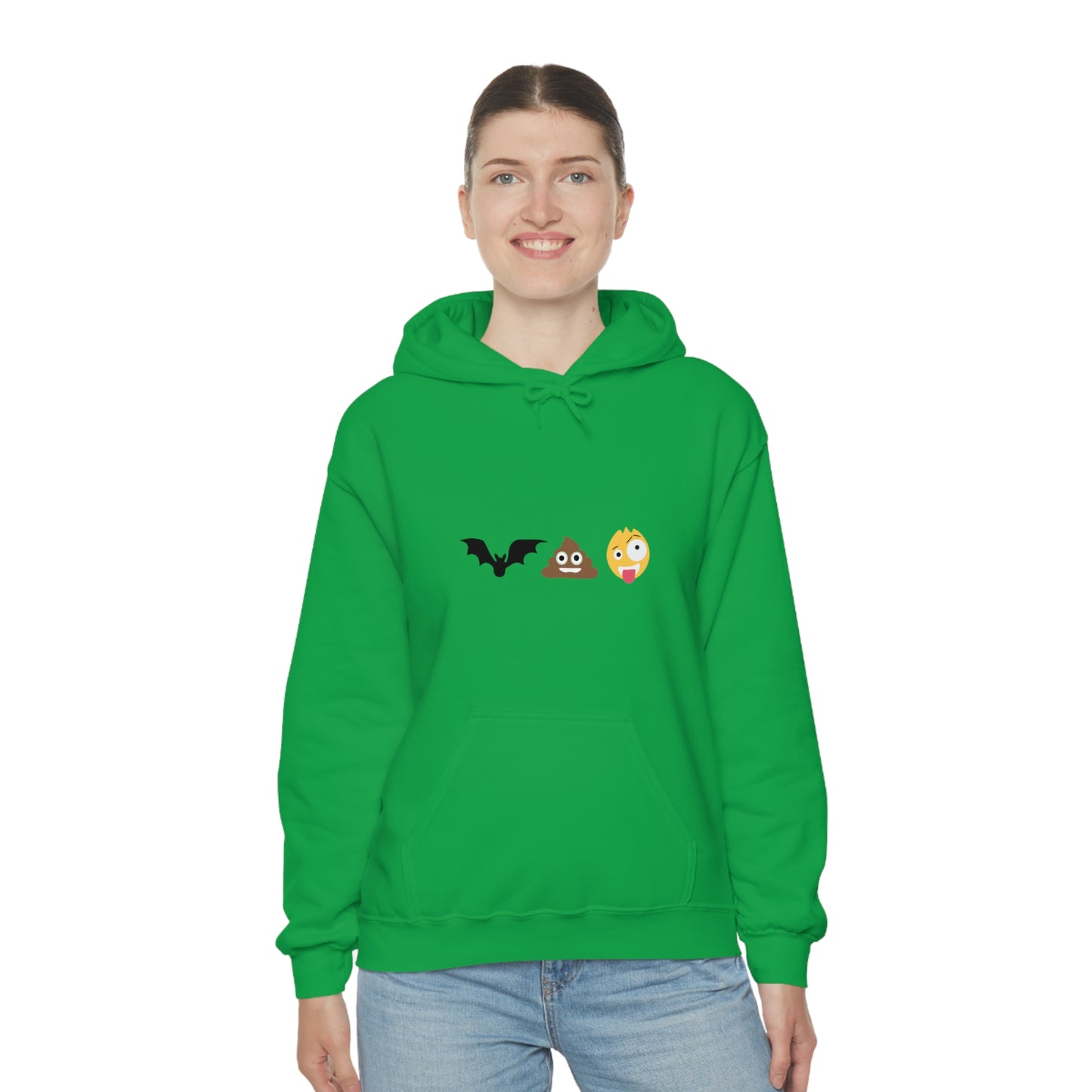 Emoji, Bat, Pooh Crazy, Humour Unisex Heavy Blend™ Hooded Sweatshirt