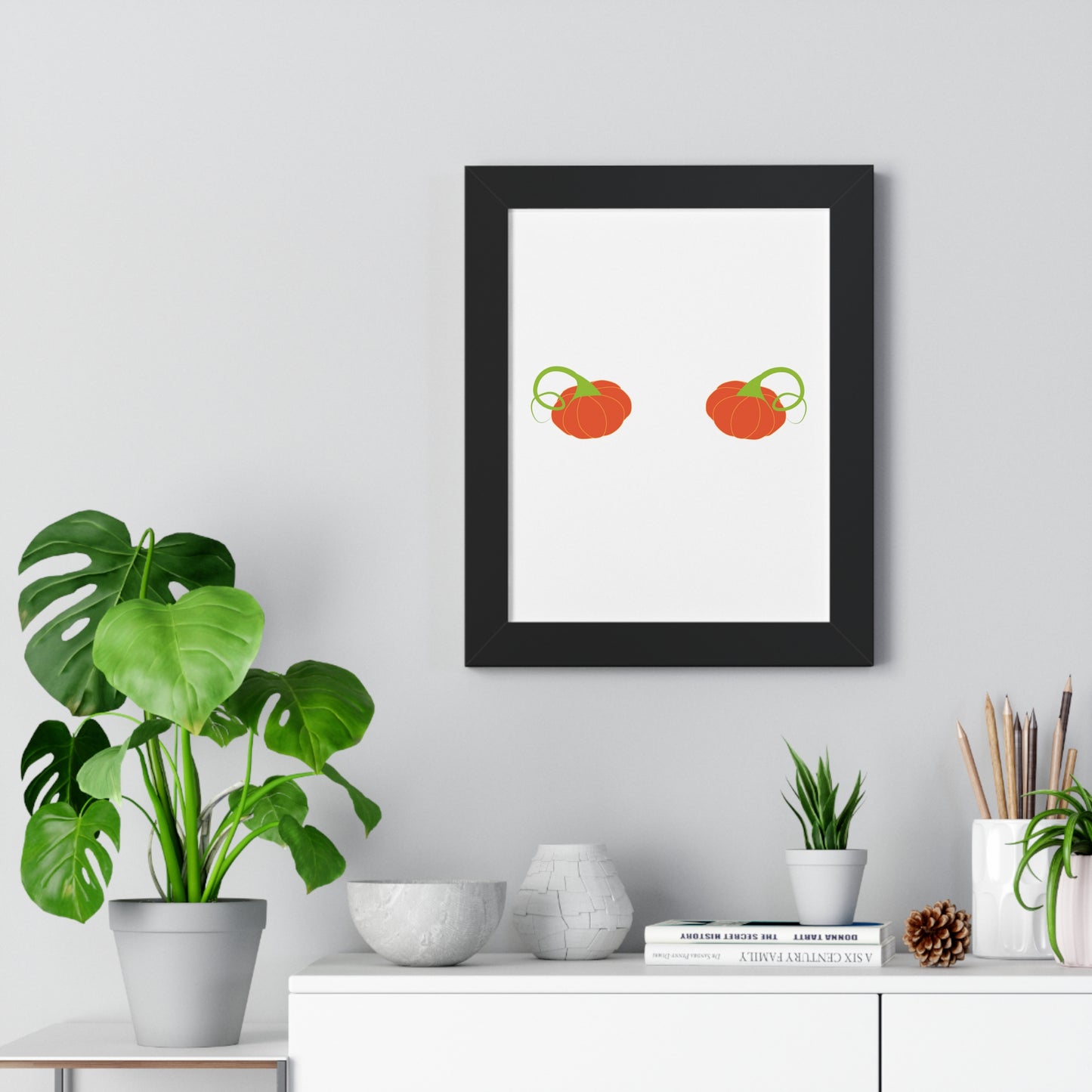 Pumpkin Art Framed Vertical Poster