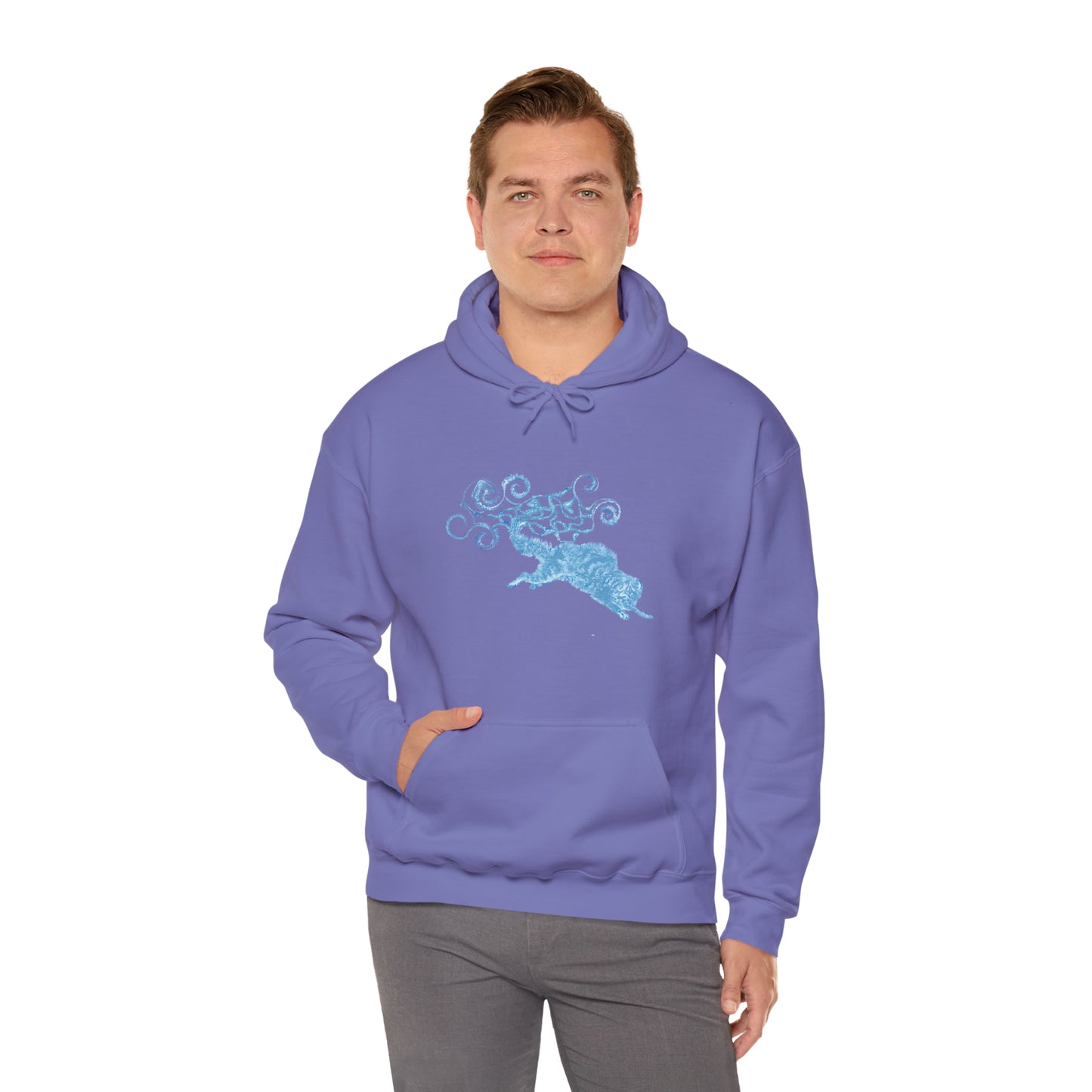 Blue Cat's Tail Art Unisex Heavy Blend™ Hooded Sweatshirt