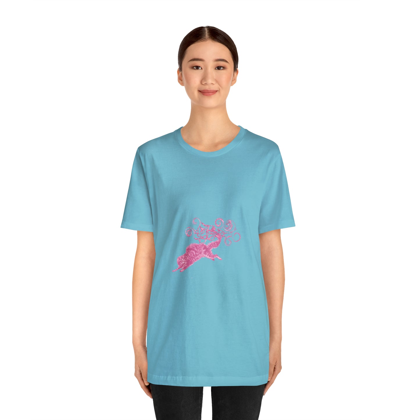 Pink Cat's Tail Art Unisex Jersey Short Sleeve Tee