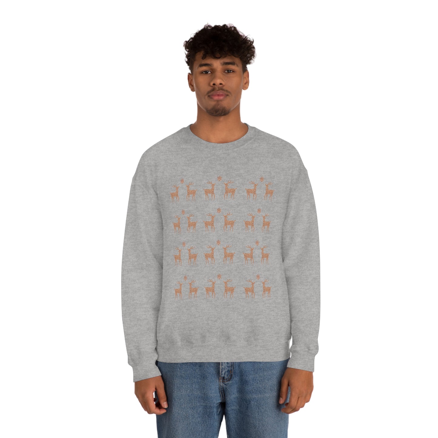 Golden Stag Pattern Unisex Heavy Blend™ Crewneck Sweatshirt