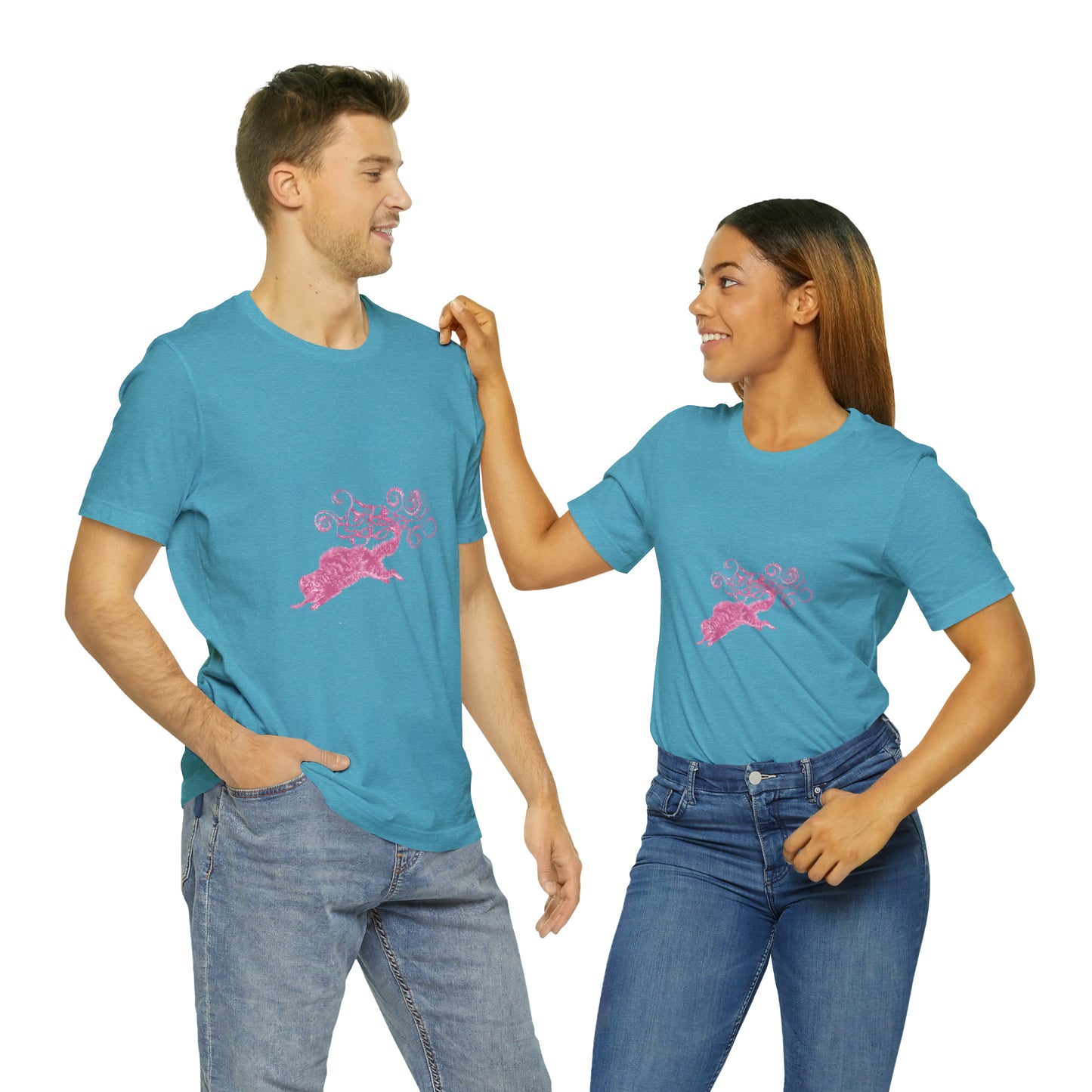 Pink Cat's Tail Art Unisex Jersey Short Sleeve Tee