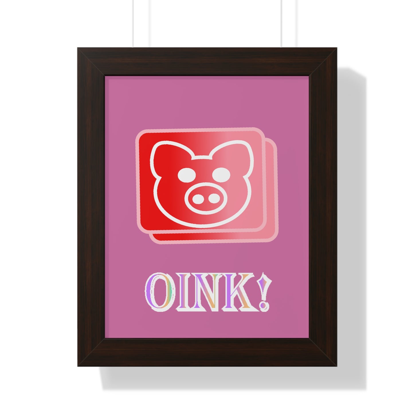 Pig Oink! Pink Digital Art Framed Vertical Poster