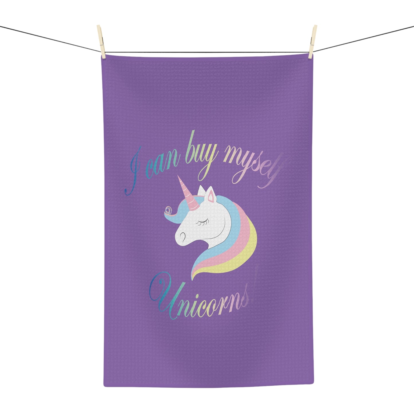 I Can Buy Myself Unicorns! Purple Soft Tea Towel