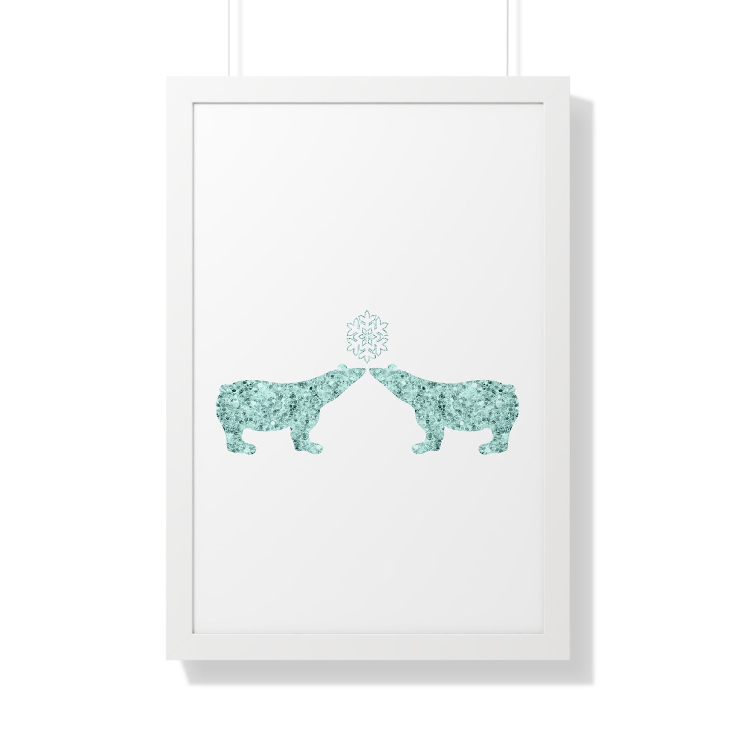 Two Polar Bear Blue Gem Art Framed Vertical Poster