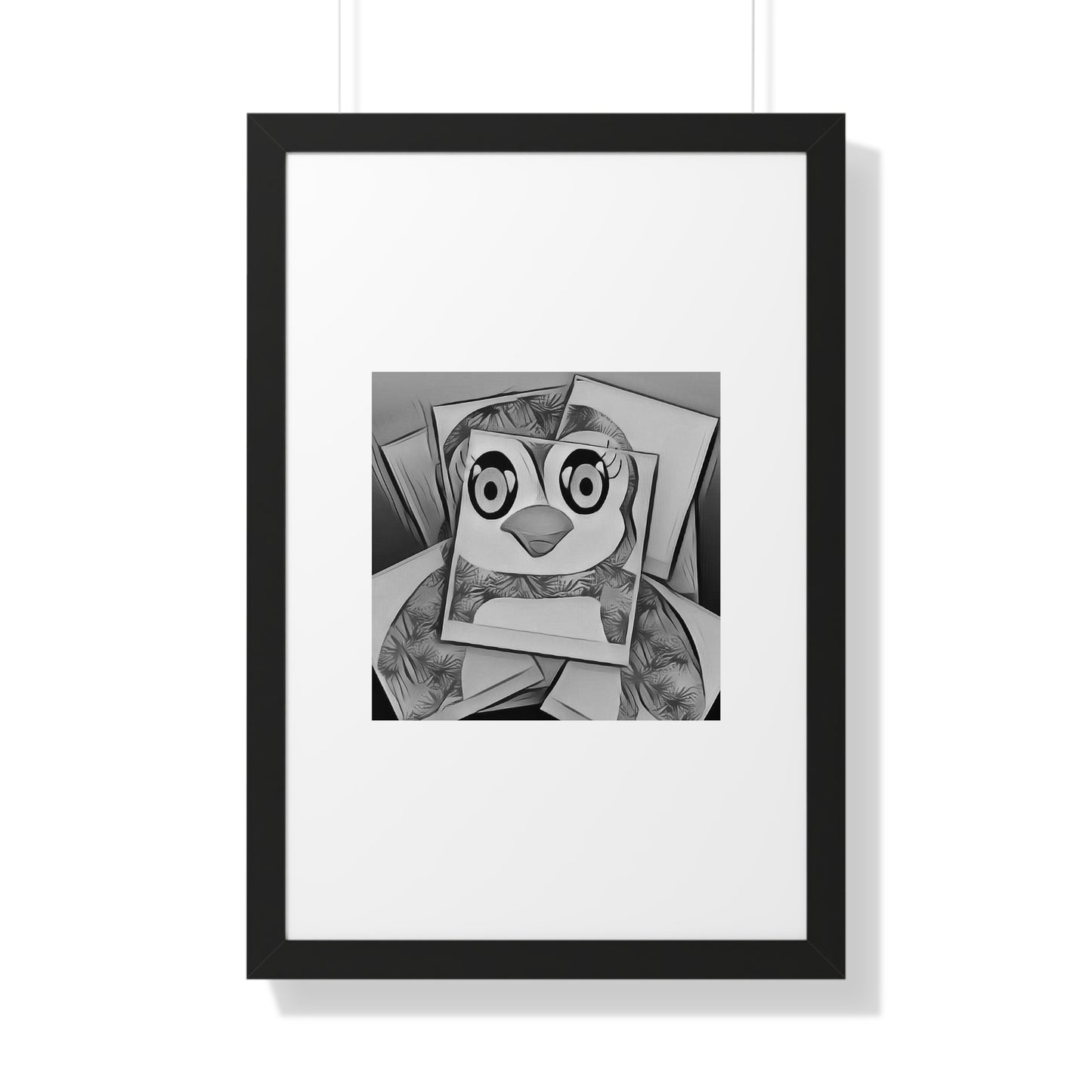 The Penguinies Photogprah Black & White Art Framed Vertical Poster