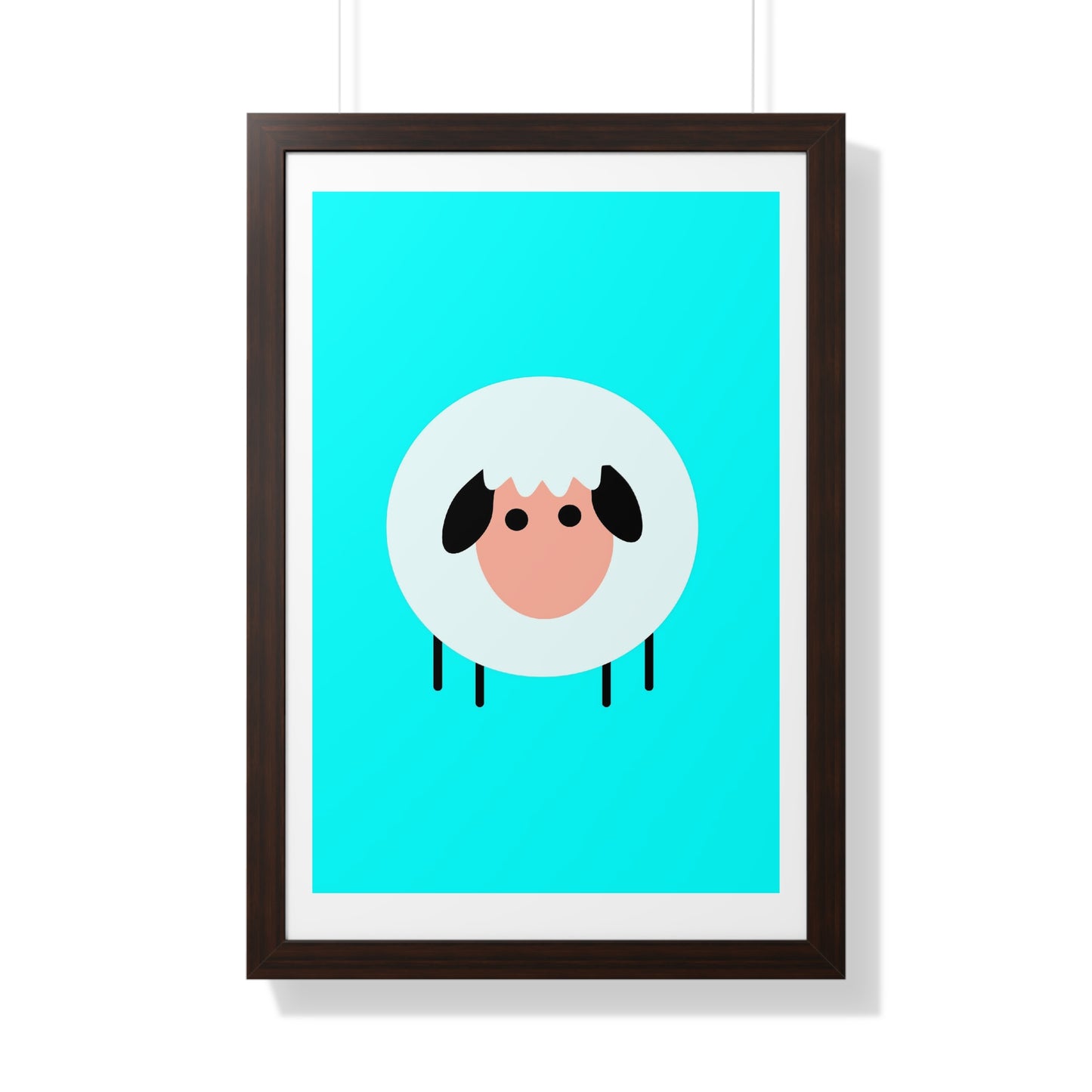 Sheep Blue Art Framed Vertical Poster