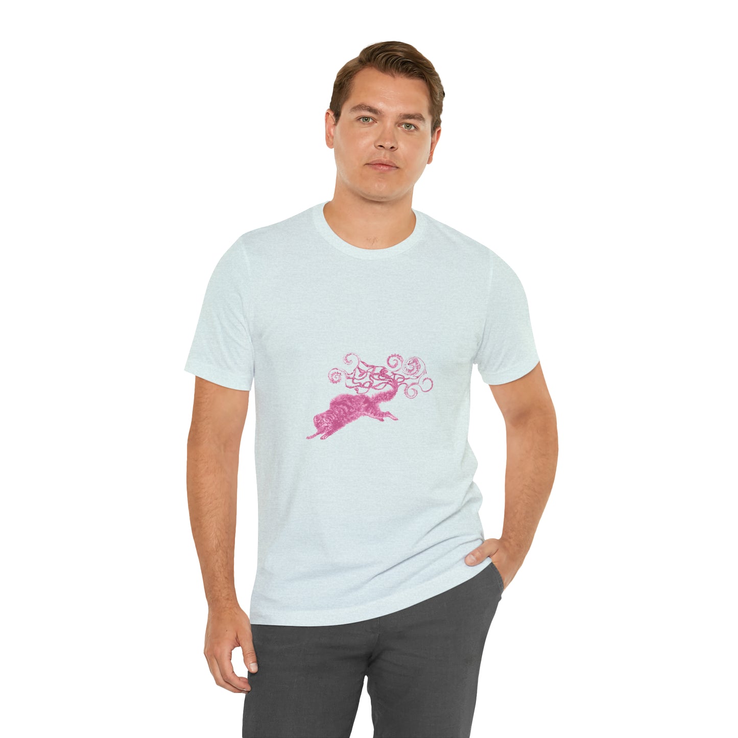 Pink Cat's Tail Art Unisex Jersey Short Sleeve Tee