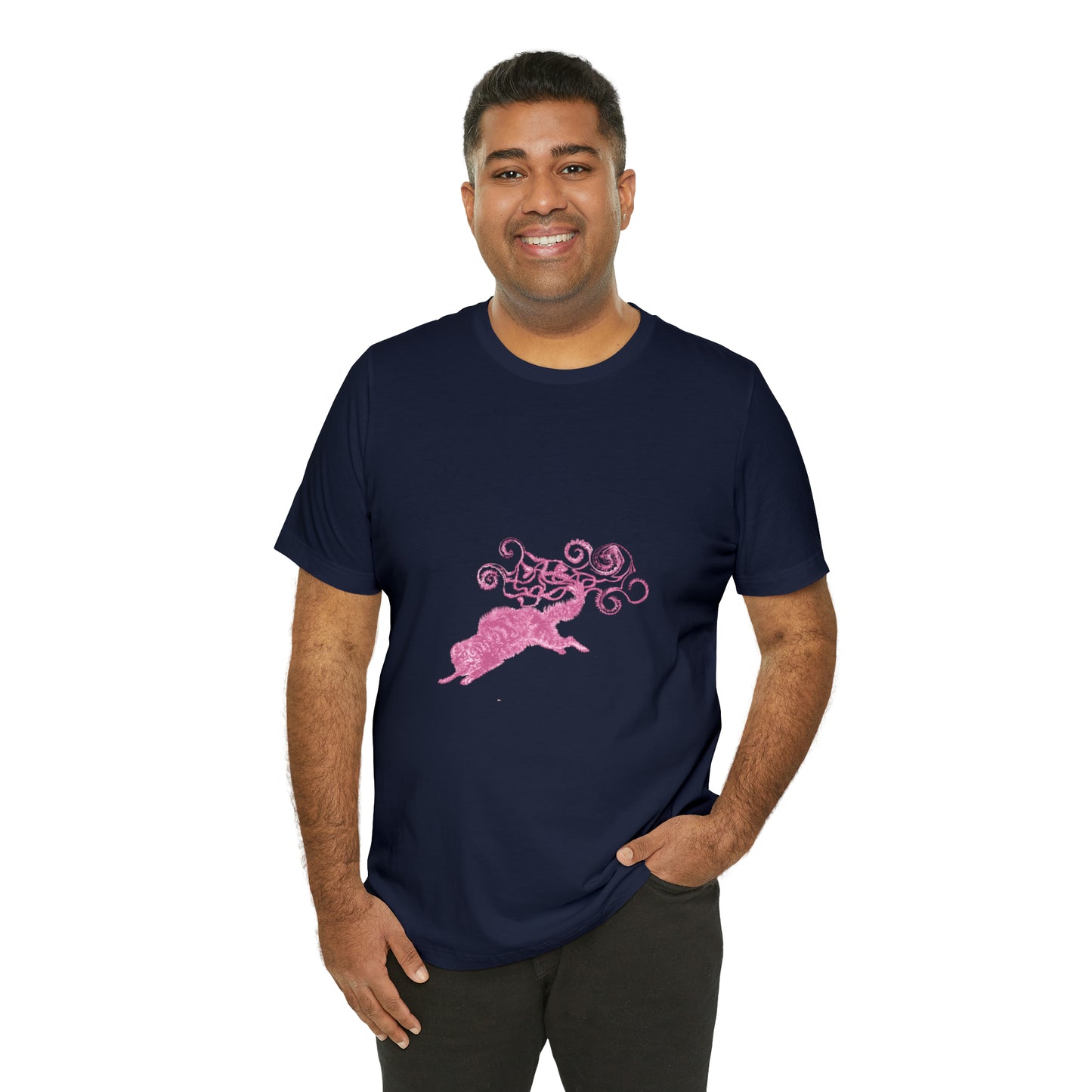 Pink Cat's Tail Art Unisex Jersey Short Sleeve Tee