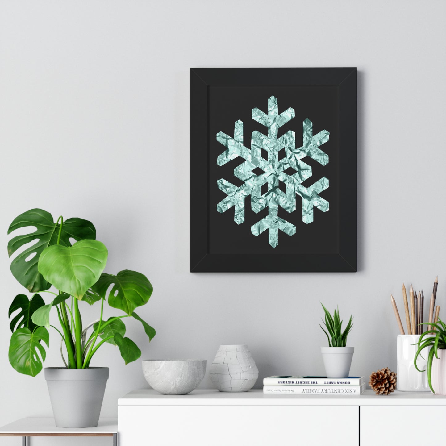 Snowflake Foil Art Framed Vertical Poster