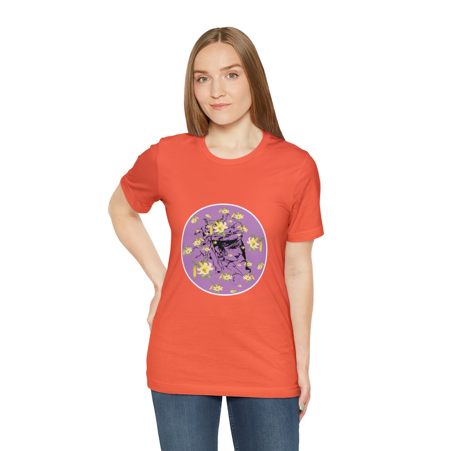 Purple Daffodil Woman Art Unisex Jersey Short Sleeve Tee