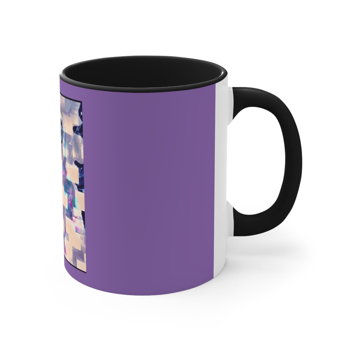 The Penguinies Block Art Purple Accent Coffee Mug, 11oz