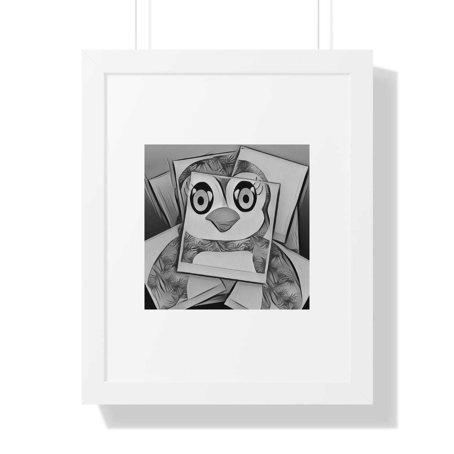 The Penguinies Photogprah Black & White Art Framed Vertical Poster