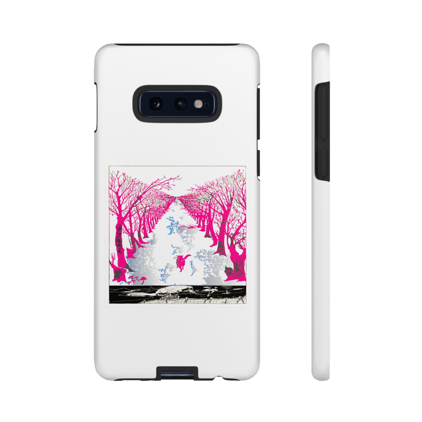 Pink Cat in the Woods Art Tough Cases