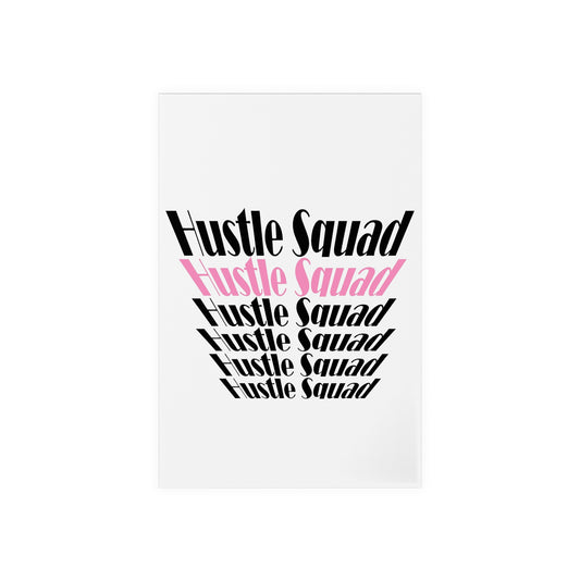 Hustle Squad Acrylic Sign with Wooden Stand