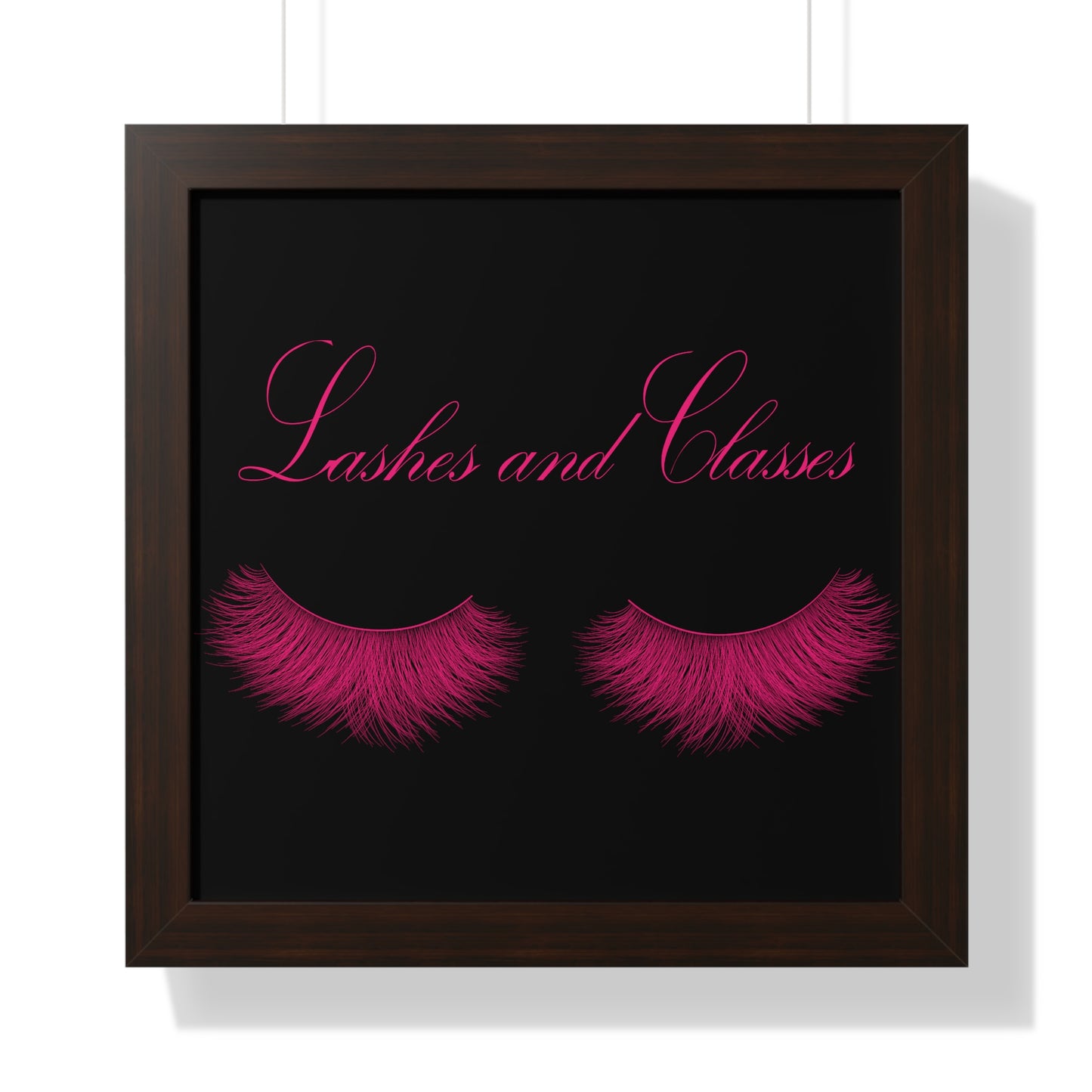 Lashes & Classes Pink and Black Framed Vertical Poster