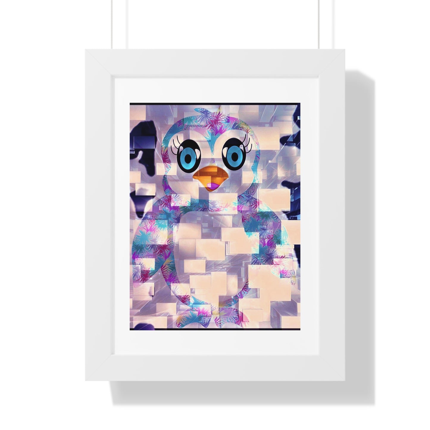 Penguinies Block Art Framed Vertical Poster